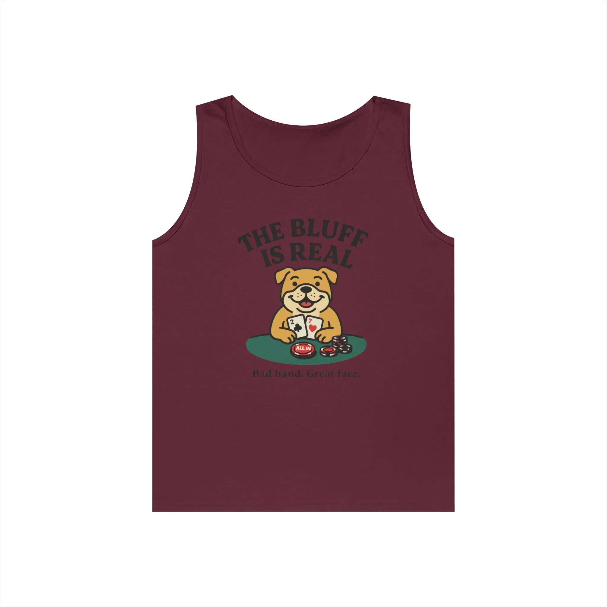 Funny Dog Poker Tank Top, The Bluff is Real Tee, Animal Lover Gift, Unisex Casino Humor Gift, Poker Night Apparel, Cute Pet Humor T-Shirt - Image 10