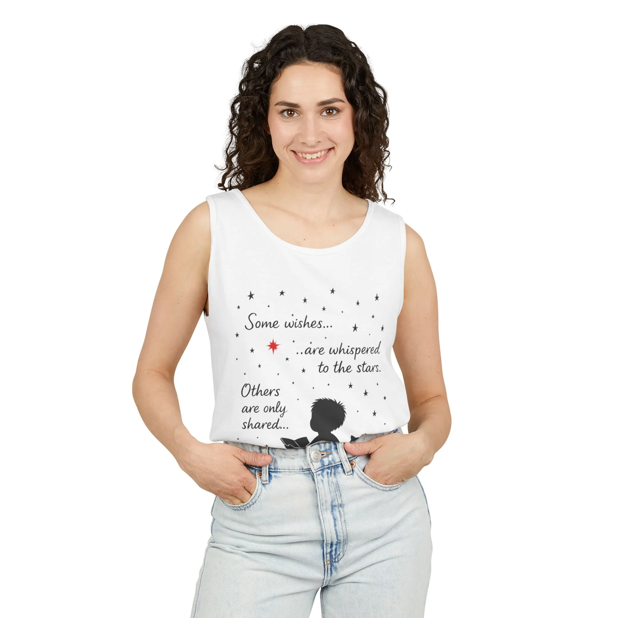Whimsical Cat Lover's Tank Top, Inspirational Quote Top, Womens Garment-Dyed Summer Shirt, Gifts for Cat Moms, Casual Wear, Pet [...] - Image 5