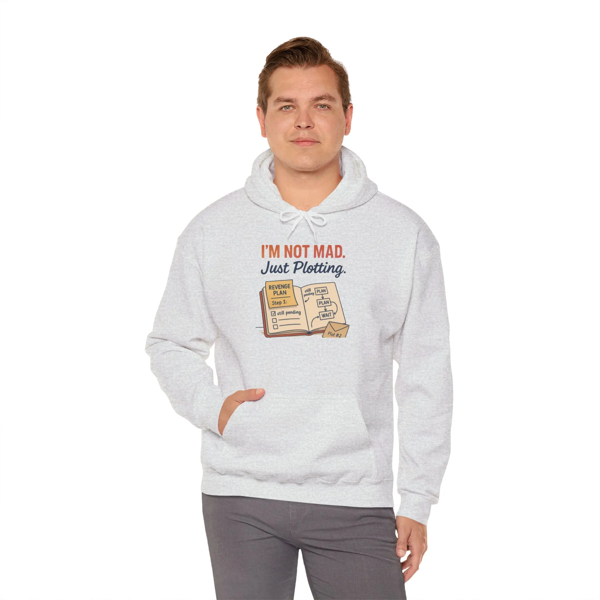 Funny Revenge Hoodie for Men, I'm Not Mad Just Plotting, Passive Aggressive Humor Sweatshirt, Funny Planning Hoodie - Image 6