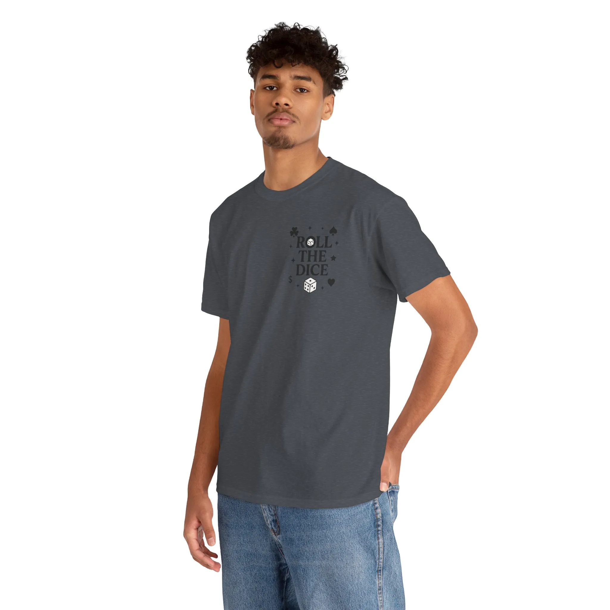 Front & Back Print unisex T-Shirt, Roll the Dice Tee for Men, Vintage Gambling Shirt, Casino Gift, Poker Gift, Card Games Gift, Queen of Luck - Image 22