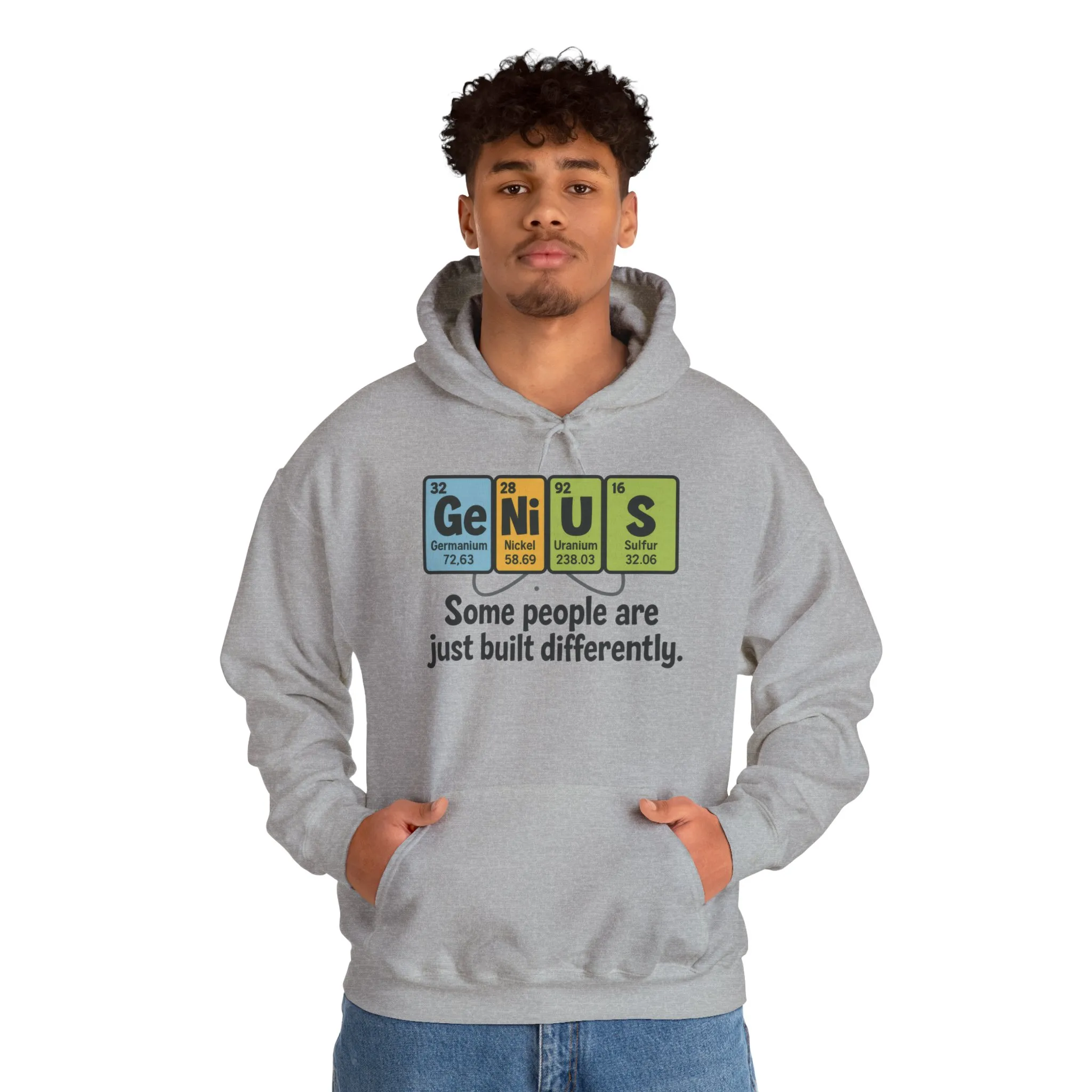 Funny Mens Genius Hoodie, Periodic Table Nerd Sweatshirt, Smart Science Pullover Gift for Him, Science Lover Apparel, Funny Hoodie - Image 8
