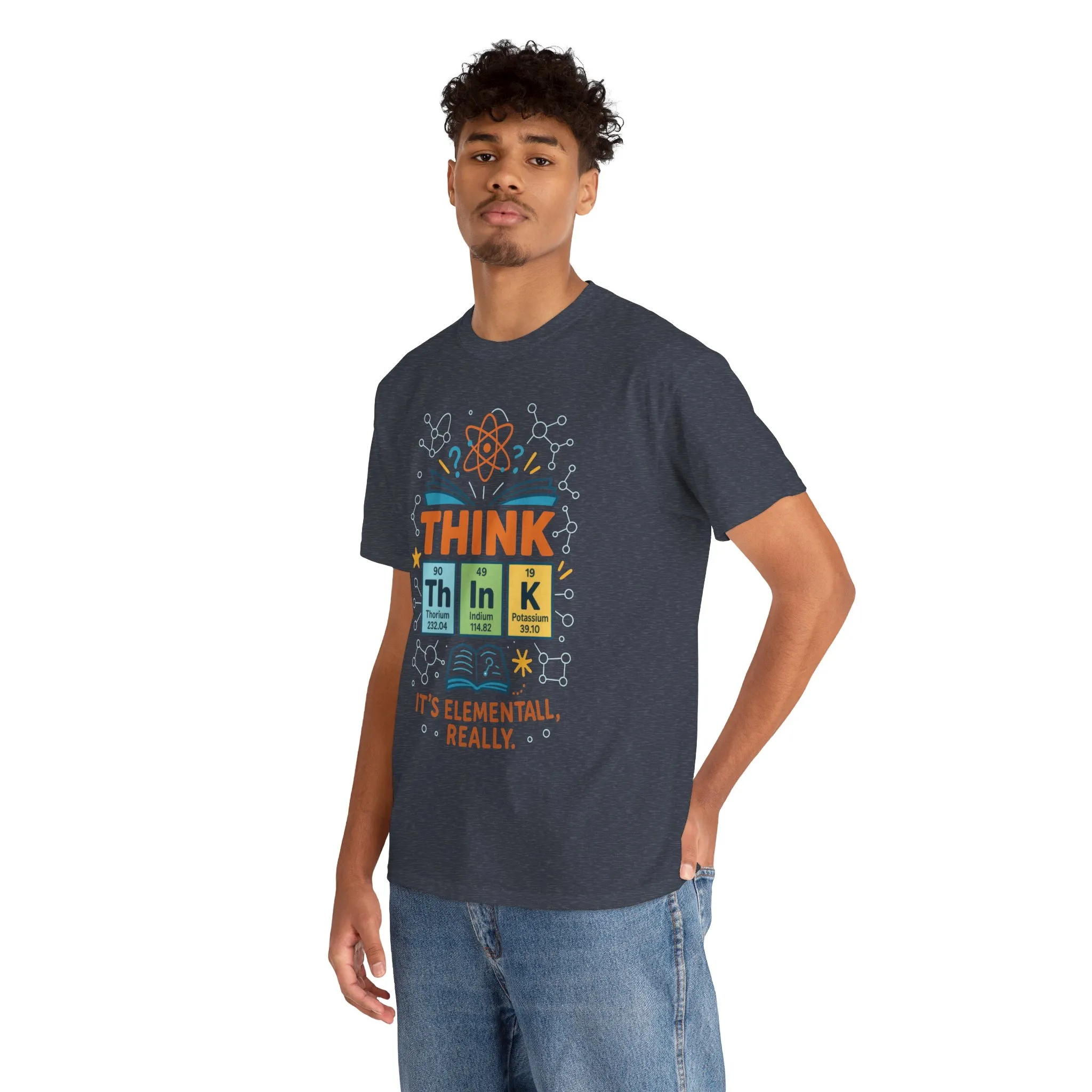 Funny Mens Science T-Shirt, THINK Element Periodic Table Shirt, Smart Geek Nerd Tee for Him, Ideal for Science Lovers, Geeky Apparel - Image 27