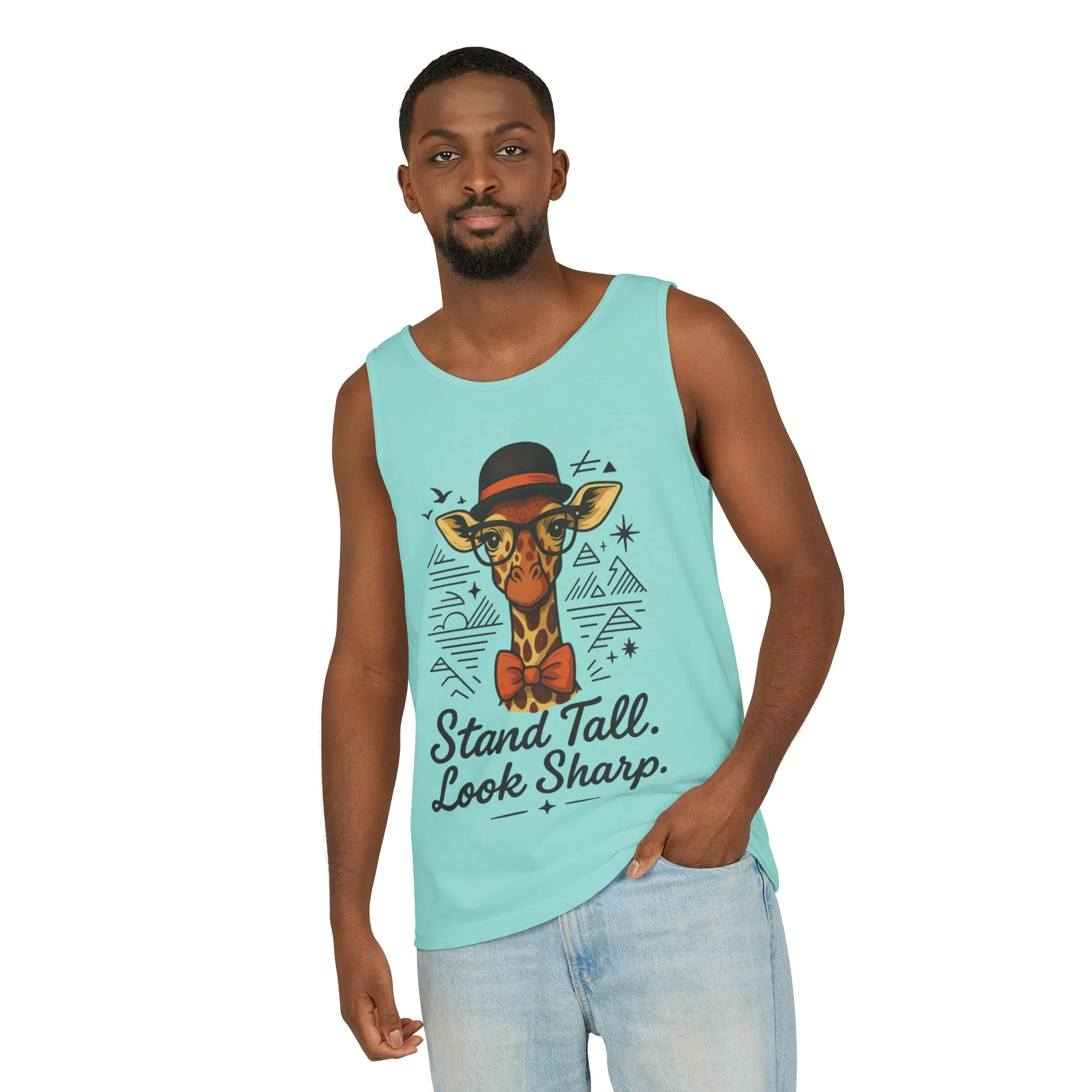 Giraffe Inspirational Tank Top, Stand Tall Look Sharp Shirt, Unisex Summer Apparel, Cute Animal Gift, Zoo Lover's Fashion - Image 37