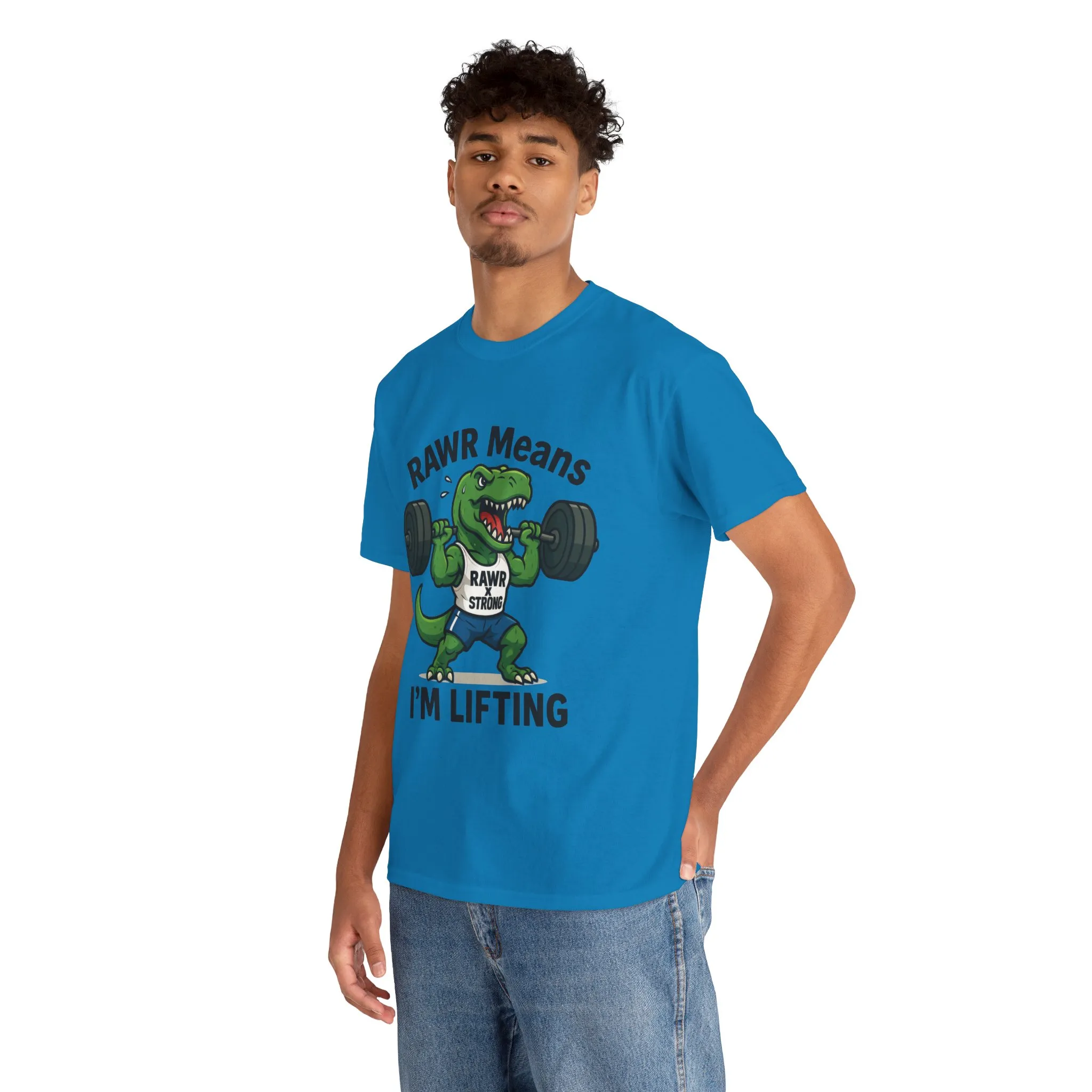 RAWR Gym Shirt for Men, Funny Dinosaur Lifting Tee, Workout Dino Fitness Gift, Barbell Humor Shirt, Motivational T-Shirt, Activewear - Image 36