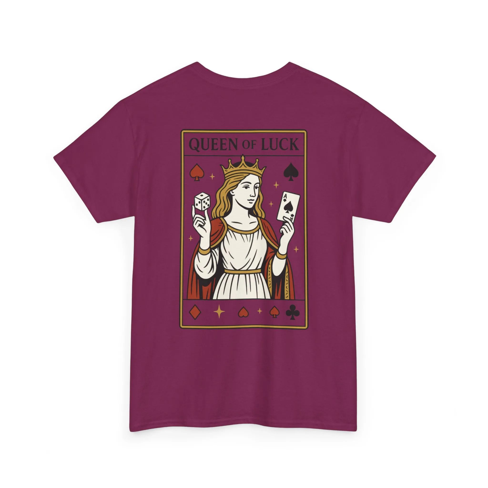 Front & Back Print unisex T-Shirt, Roll the Dice Tee for Men, Vintage Gambling Shirt, Casino Gift, Poker Gift, Card Games Gift, Queen of Luck - Image 36