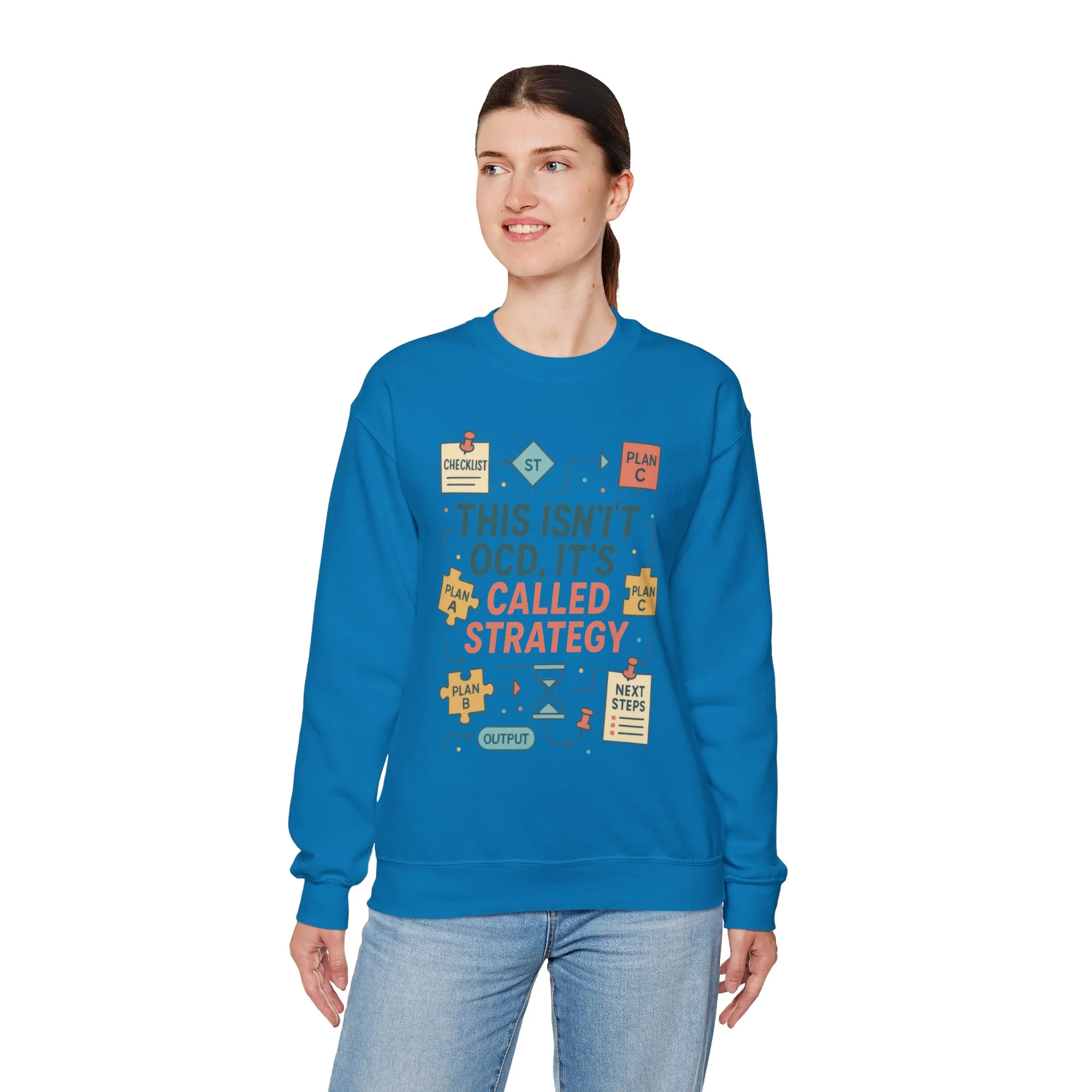 Funny Womens Planning Sweatshirt, This Isnt OCD Its Called Strategy, Sarcastic Organizer Pullover for Her, Strategy Sweatshirt - Image 15
