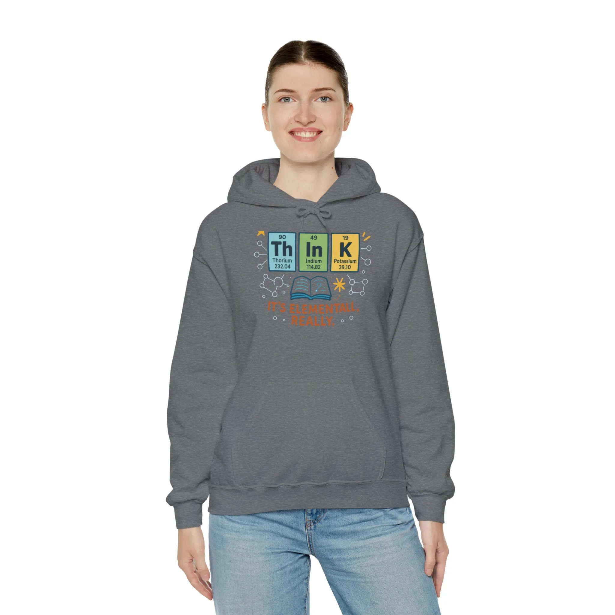 Think Hoodie for Women, Funny Chemistry Hoodie, Element of Humor Science Sweatshirt, Nerdy Gift for Her, Gift for Students, Science Lovers - Image 8