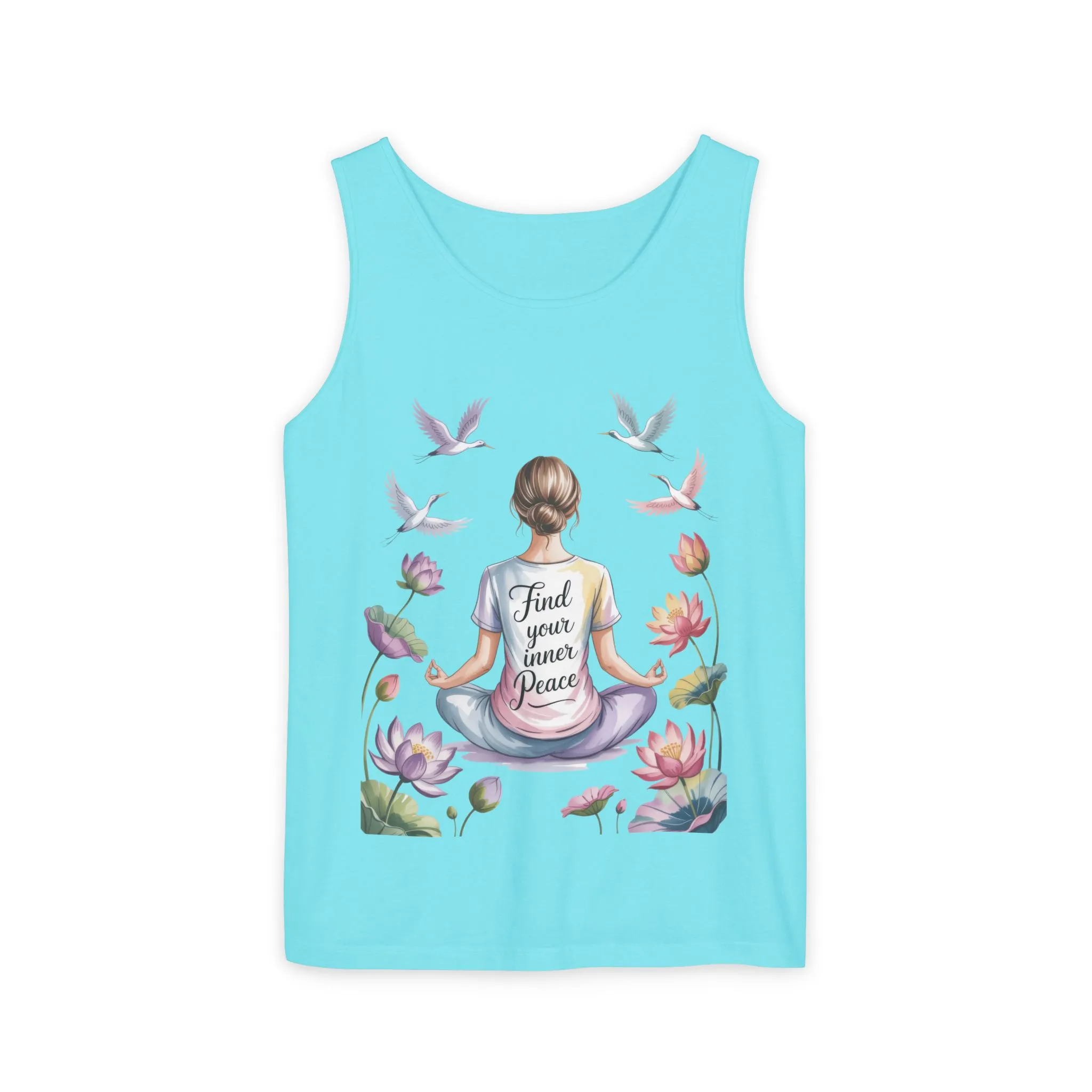 Meditation Floral Womens Tank Top, Find Your Inner Peace, Yoga Apparel, Gift for Mindfulness, Summer Relaxed Wear - Image 34