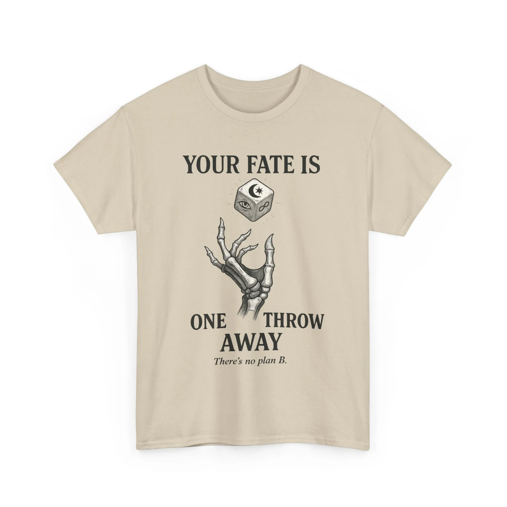 Your Fate Mens Heavy Cotton Tee, Skeleton Dice Graphic T-Shirt, Trendy Gift for Gamers, Gambling Tee, Unique Quote Apparel - Image 7