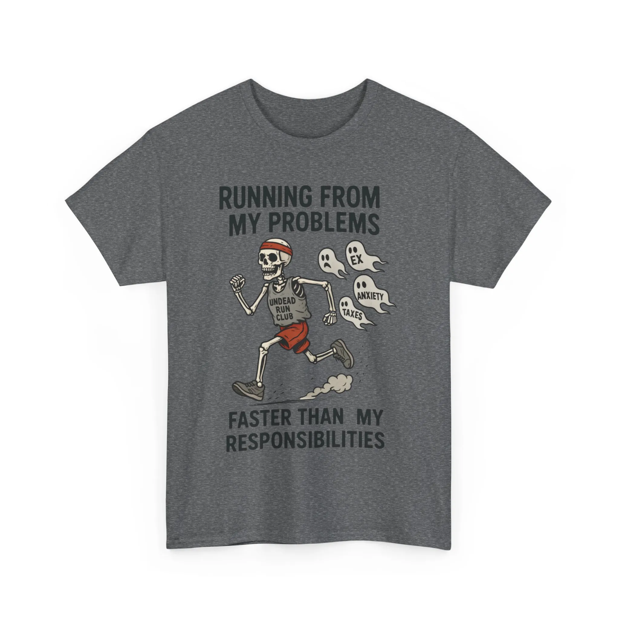 Skeleton Runner Tee for Men, Undead Jogging Club Shirt, Halloween T-Shirt, Gift for Runners, Anxiety Humor Gift - Image 13