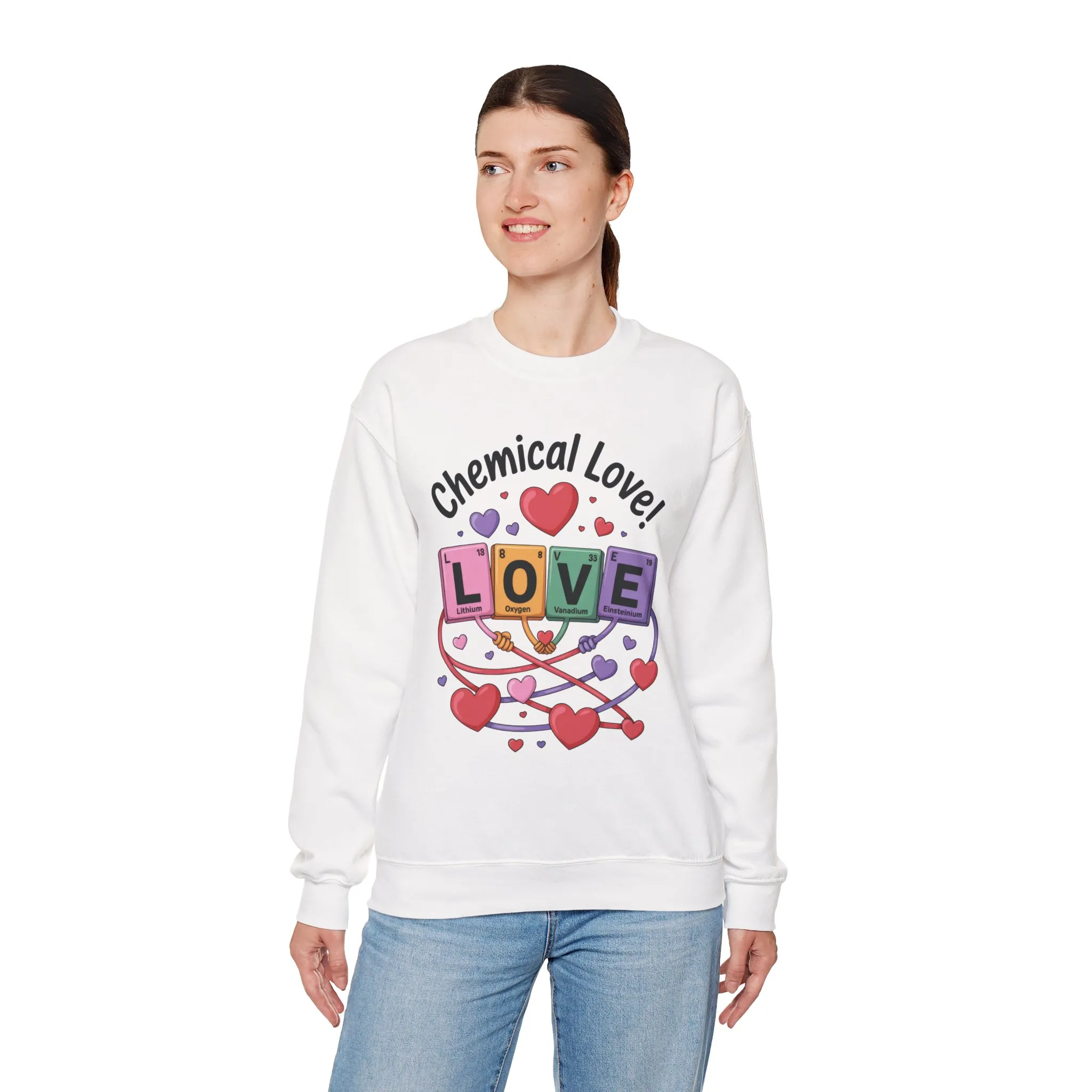 Chemical Love Women's Sweatshirt, Womens Crewneck, Cute Sweatshirt Gift, Valentines Day Pullover, Science Lovers Apparel, Relationship Humor - Image 3