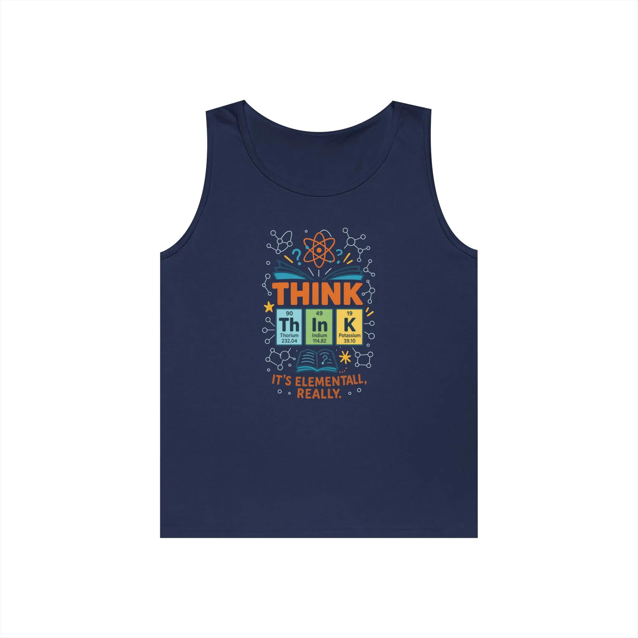 Think Tank Top for Men, Nerdy Chemistry Shirt, Periodic Table Funny Science Tank, Geeky STEM Gift for Him, Science Lovers Gift - Image 2