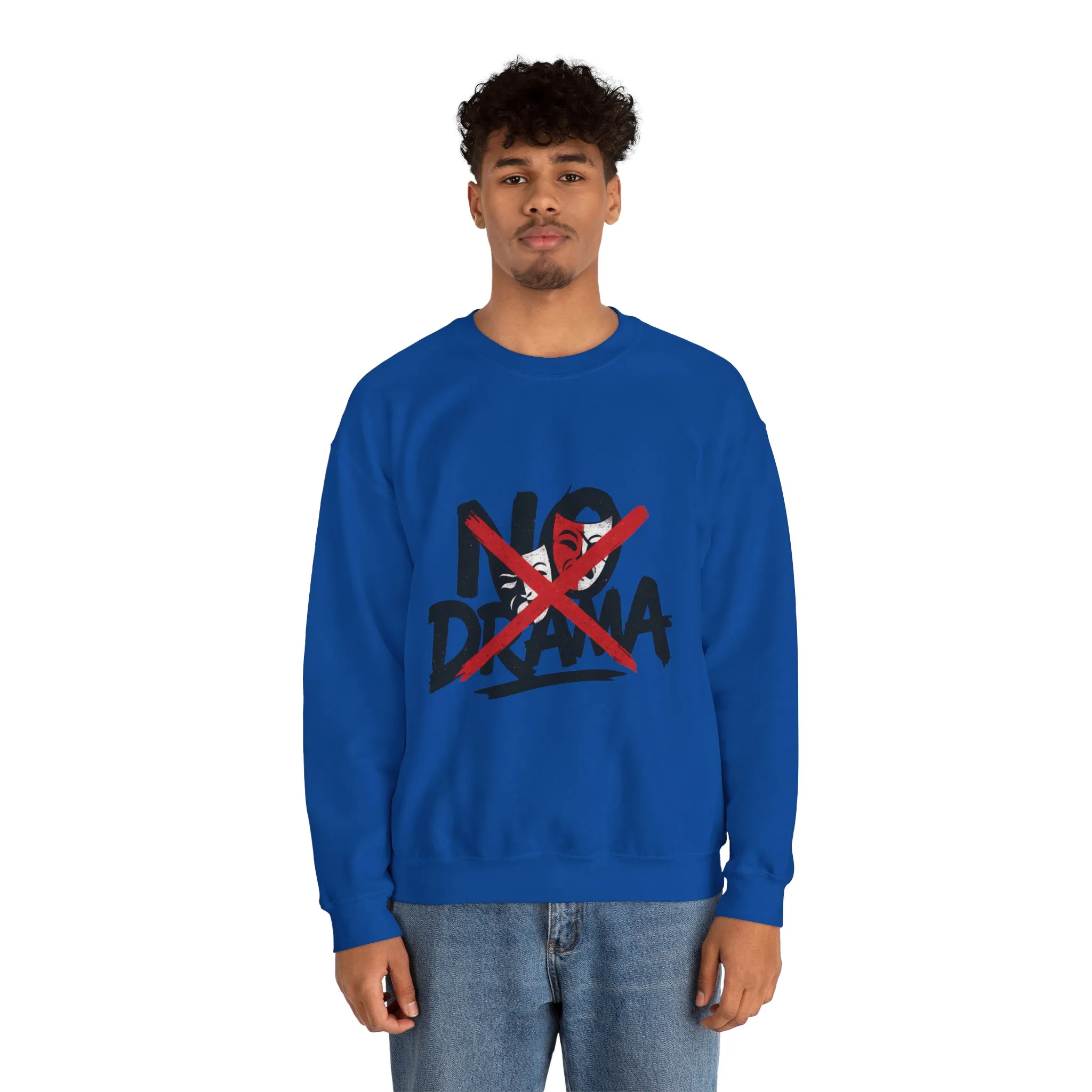 No Drama Mens Crewneck Sweatshirt, Casual Everyday Wear, Gift for Friends, Relaxed Vibes, Comfortable Fashion - Image 17