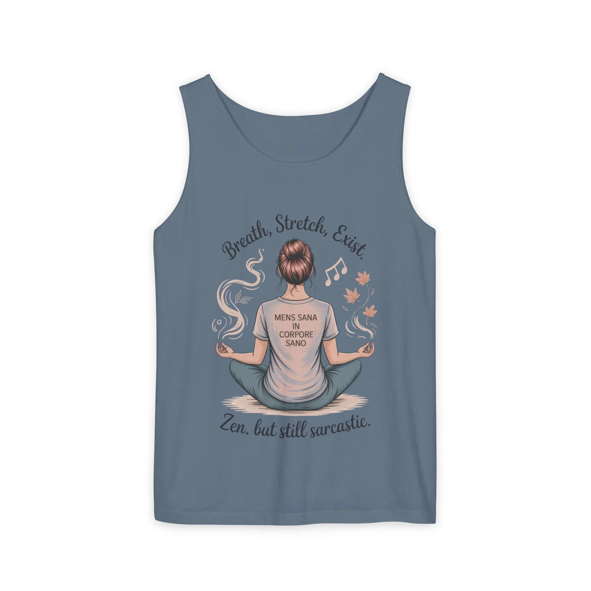Zen Sarcastic Tank Top, Womens Meditation Shirt, Breath Stretch Exist Tee, Yoga Apparel, Gift for Mindfulness Lovers - Image 11
