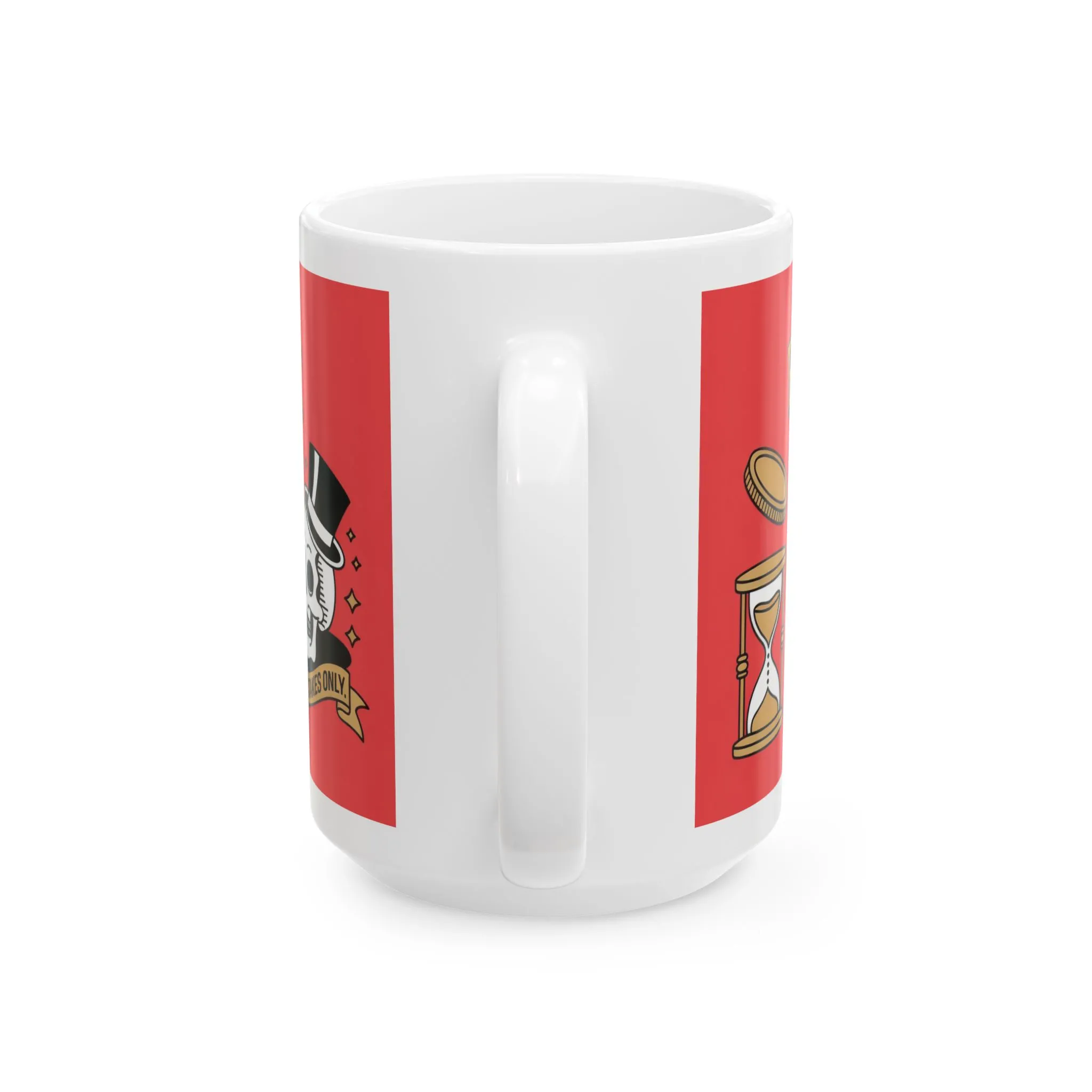 Roll Risk Repeat Poker Mug, Bold Tattoo Style Coffee Cup with Joker Card, Gambling Gift, Gothic Drinkware, Poker Lovers Mug - Image 9