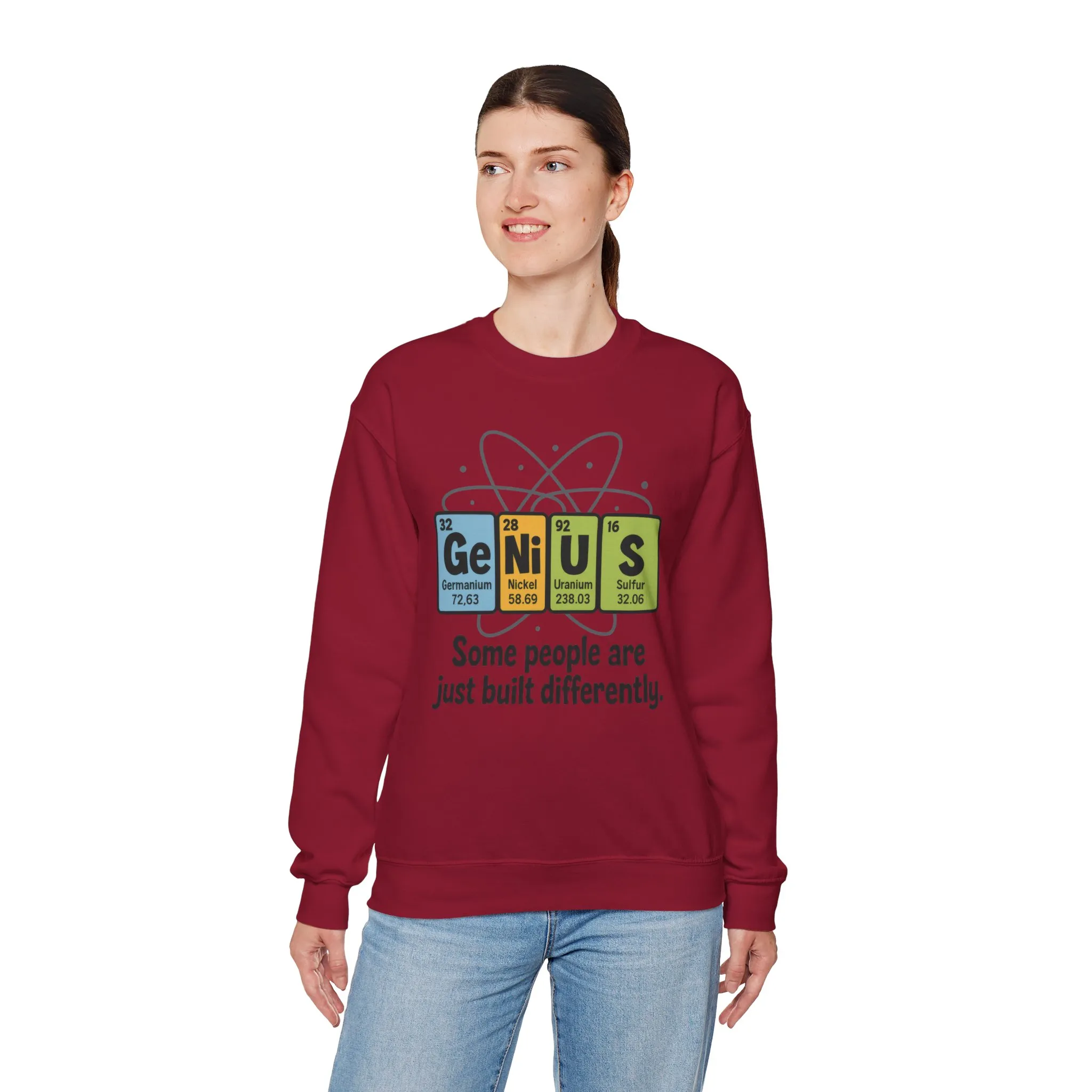 Funny Womens Science Sweatshirt, Genius Periodic Table Pullover, Nerdy Chemistry Gift for Her, Funny Gift for Nerds, Science Geek Apparel - Image 3