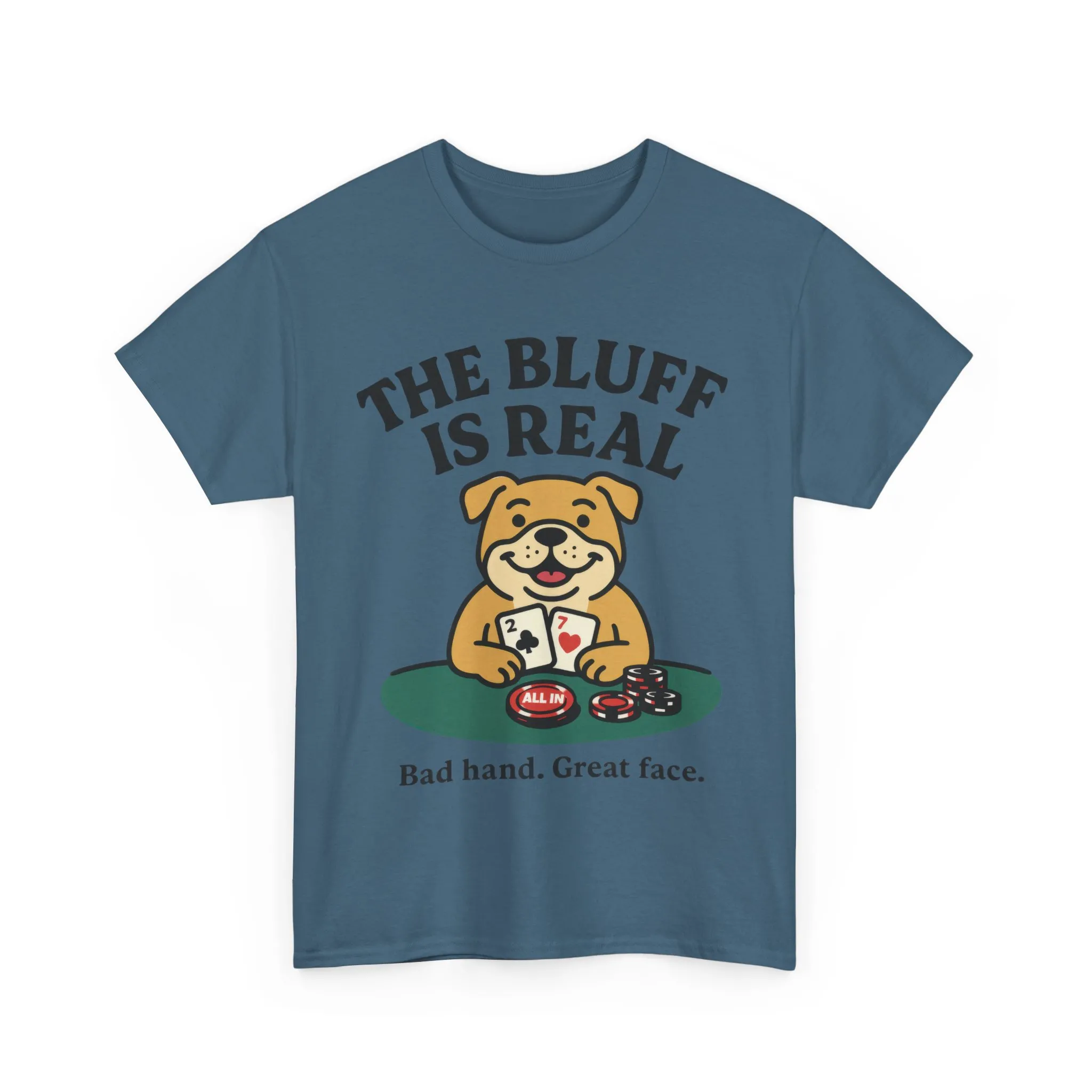 Funny Dog Poker Tee, The Bluff is Real, Animal Lover Gift, Unisex Casino Humor Gift, Poker Night Apparel, Cute Pet Humor T-Shirt - Image 2
