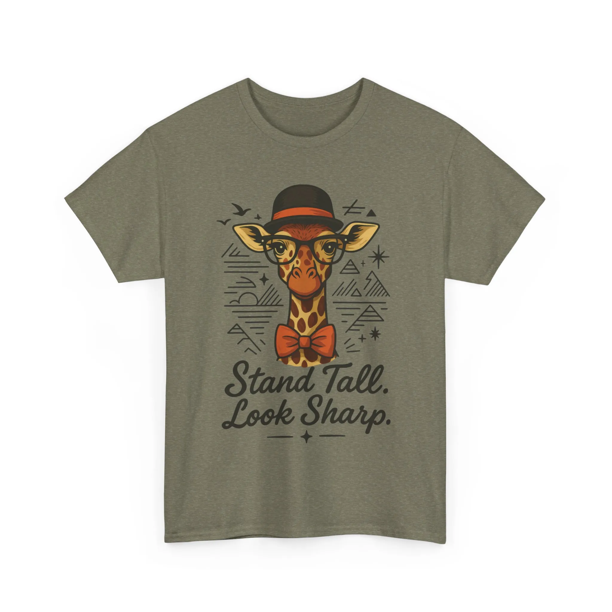 Hipster Giraffe T-Shirt with Hat and Glasses, Whimsical Giraffe Tee, Fun Gift, Cute Graphic Shirt, Unisex Heavy Cotton Tee - Image 17