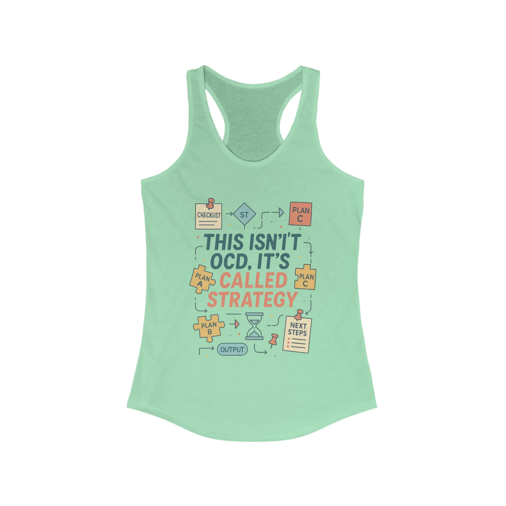 Strategic Humor Racerback Womens Tank, Perfect for Gym, Workout, Gift, Fitness, Casual Wear, arcastic Organizer Tank for Her - Image 9