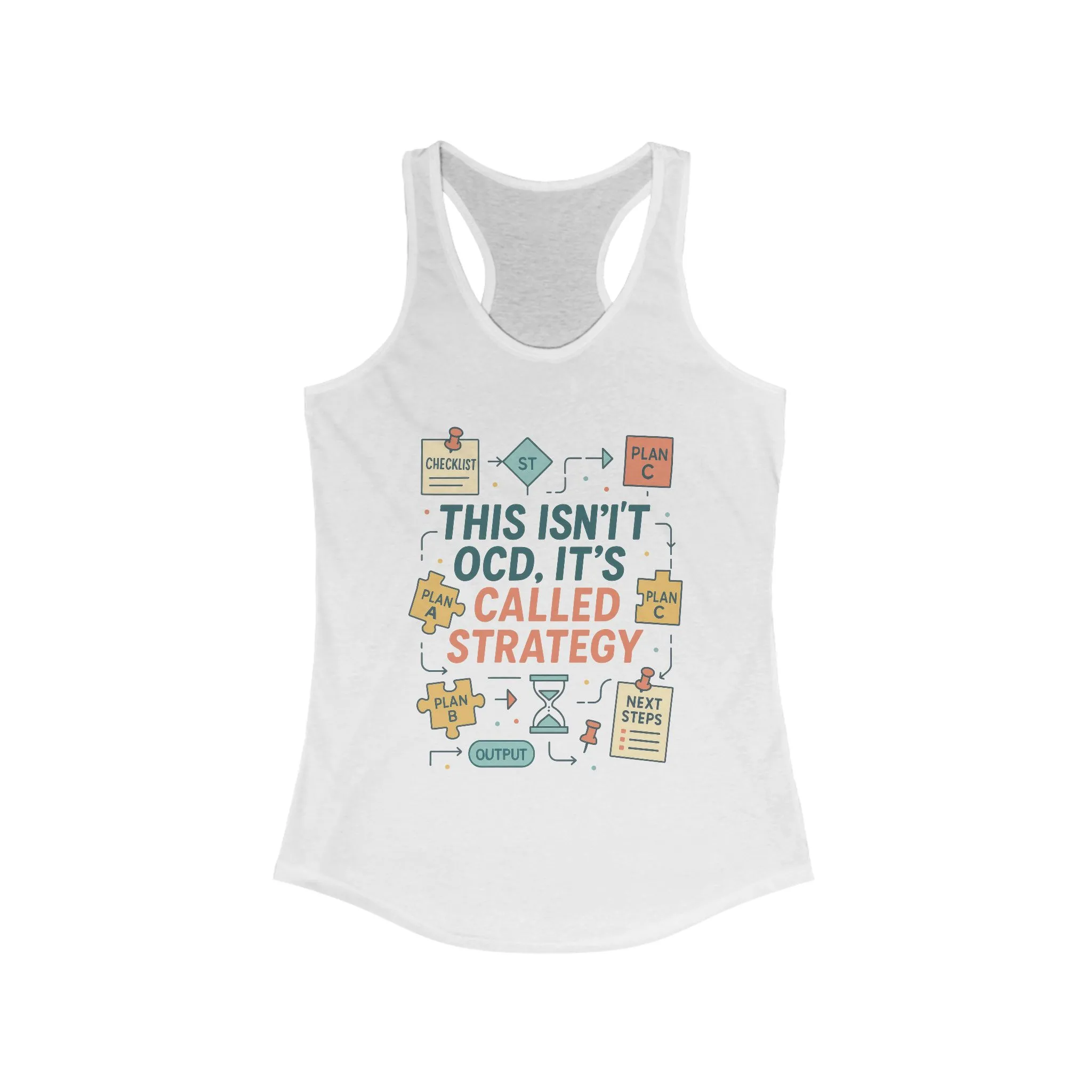 Strategic Humor Racerback Womens Tank, Perfect for Gym, Workout, Gift, Fitness, Casual Wear, arcastic Organizer Tank for Her - Image 3
