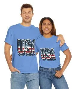 USA Patriotic Unisex Heavy Cotton Tee, American Pride Shirt, July 4th T-Shirt, Independence Day Apparel, Casual Summer Top