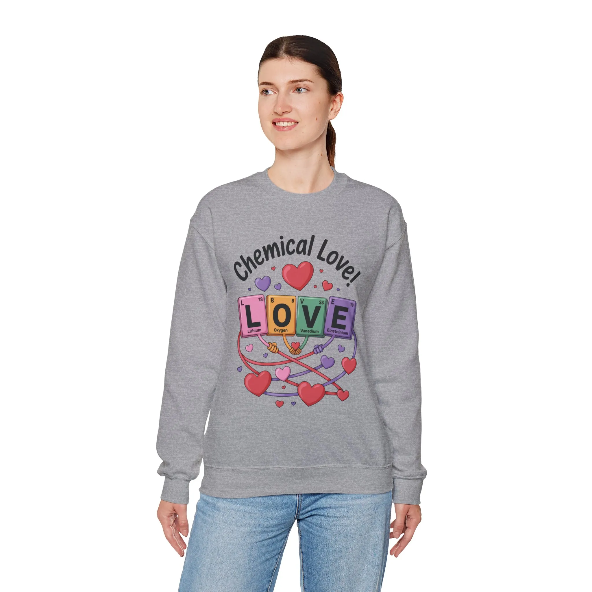 Chemical Love Women's Sweatshirt, Womens Crewneck, Cute Sweatshirt Gift, Valentines Day Pullover, Science Lovers Apparel, Relationship Humor - Image 9