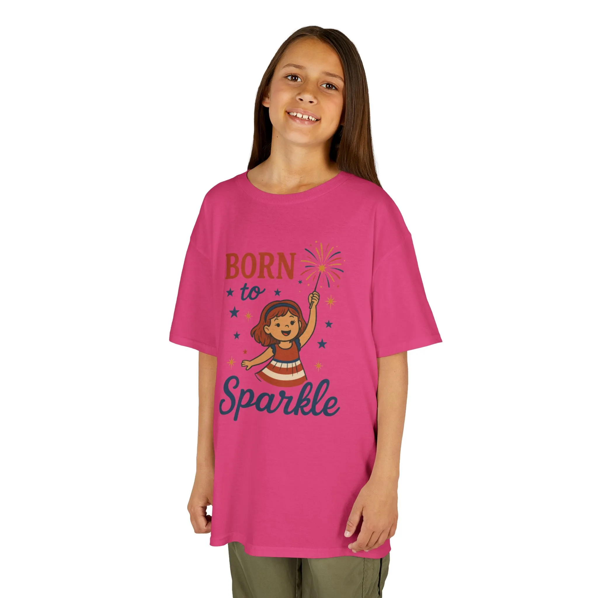 4th of July Shirt for Girls, Born to Sparkle Tee For Kids, Patriotic Fireworks Youth T-Shirt, Independence Day Outfit for Tween Girls - Image 18