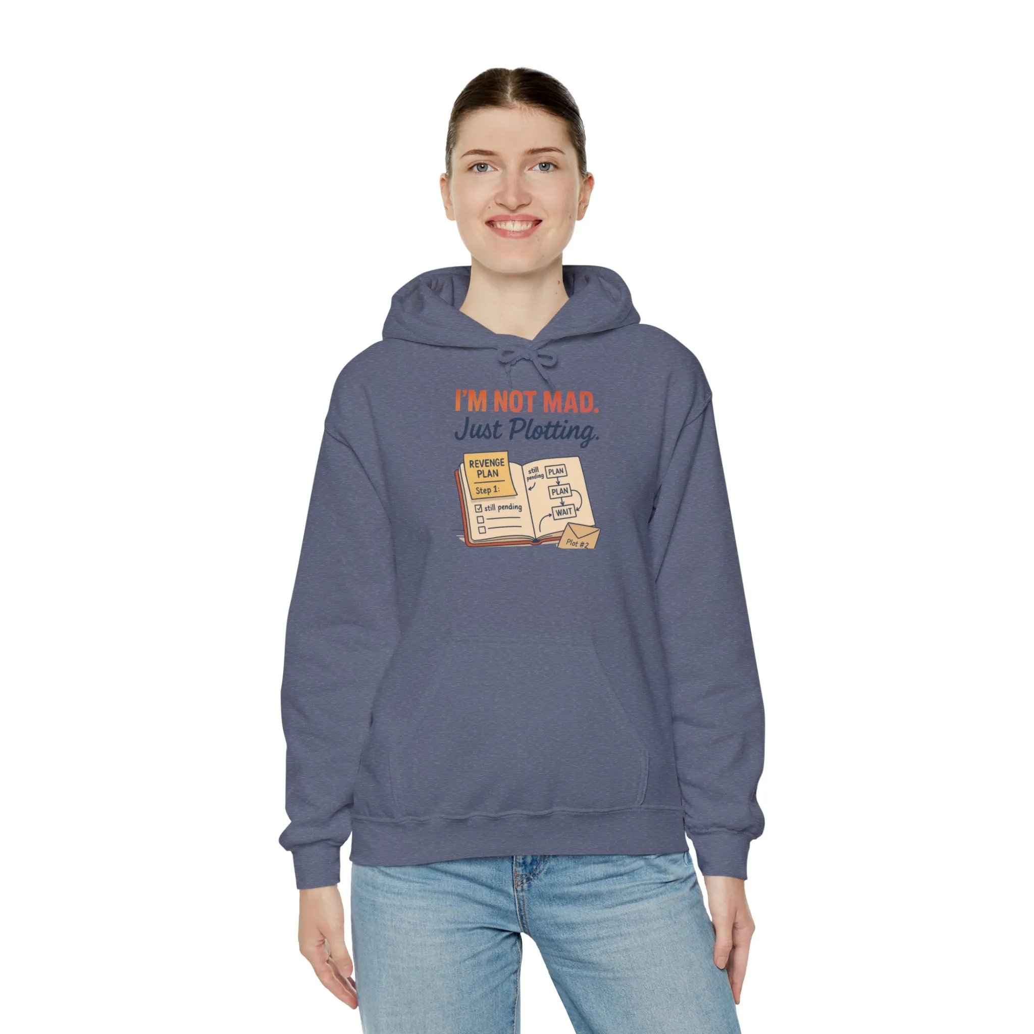Sarcastic Womens Hoodie, Im Not Mad Just Plotting, Funny Passive Aggressive Sweatshirt Gift, Plotting Humor Hooded Womens Sweatshirt - Image 21