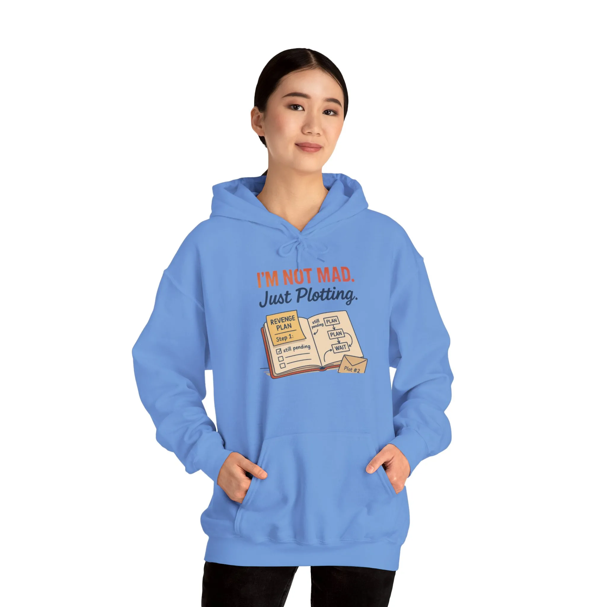 Sarcastic Womens Hoodie, Im Not Mad Just Plotting, Funny Passive Aggressive Sweatshirt Gift, Plotting Humor Hooded Womens Sweatshirt - Image 14