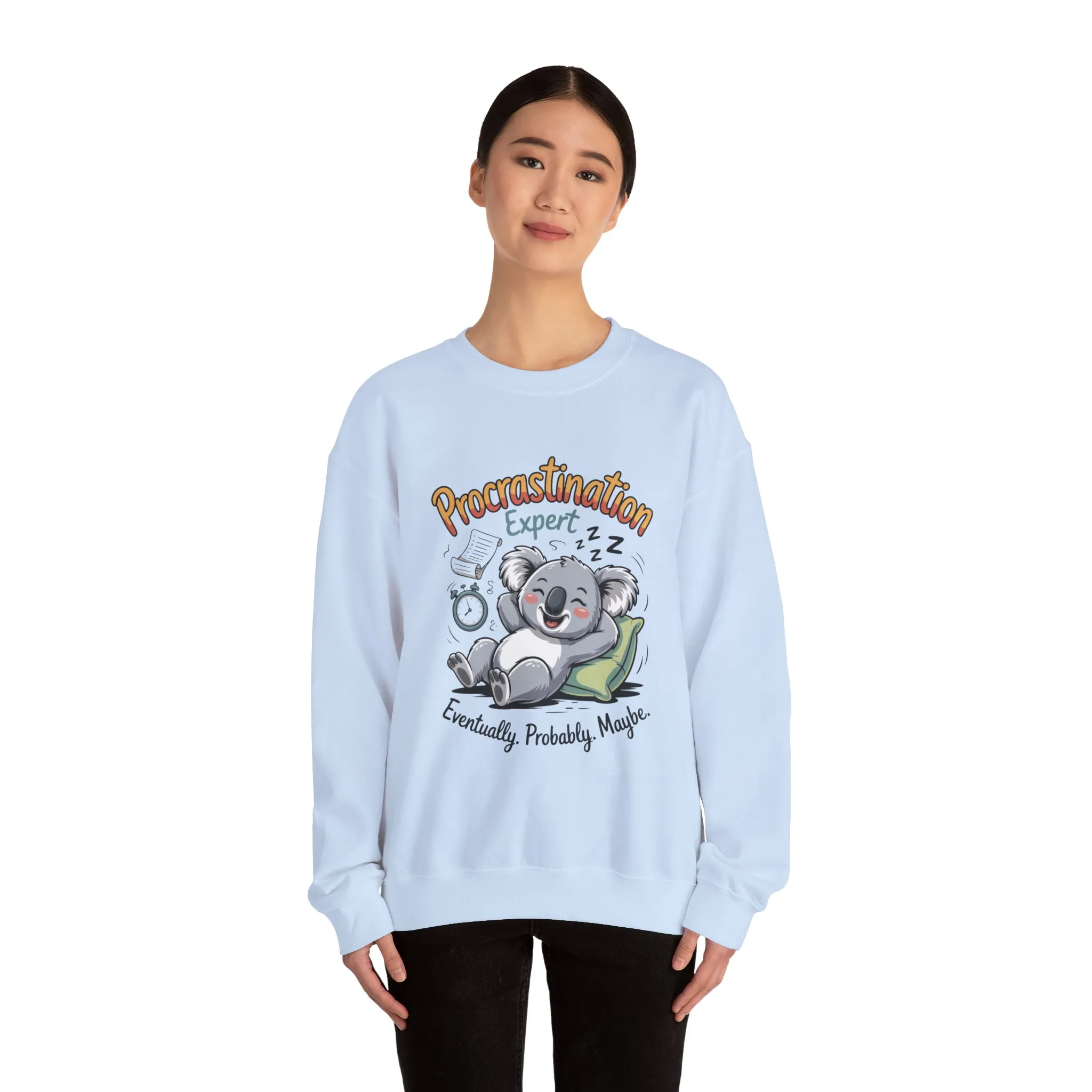 Procrastination Expert Sweatshirt, Funny Crewneck, Cozy Gift for Students, Lazy Day Apparel, Womens Sweatshirt for Relaxation - Image 3