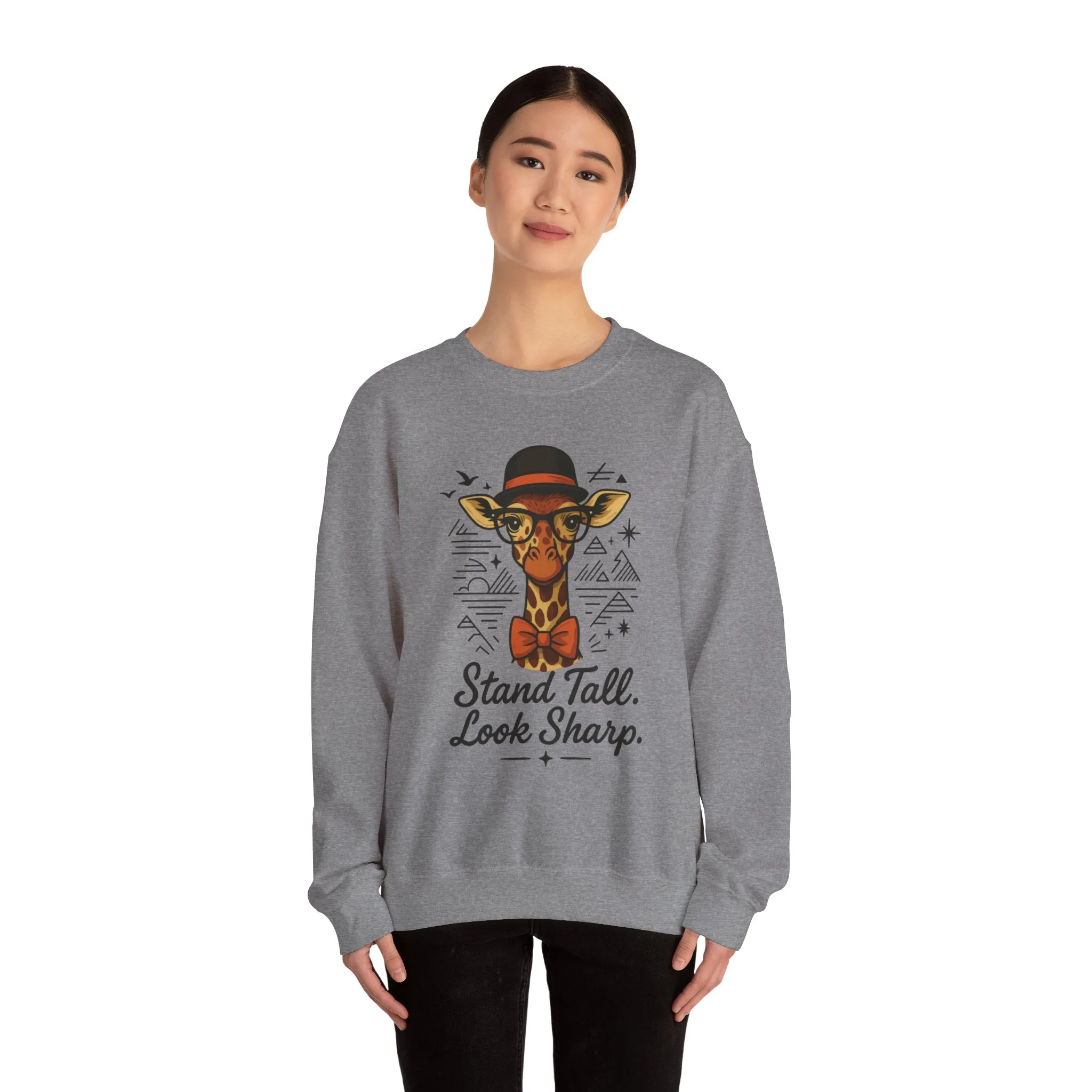 Stylish Giraffe Sweatshirt - Stand Tall, Look Sharp, Unisex Sweater for Animal Lovers, Cozy Gift, Fun Fashion for All Seasons - Image 18