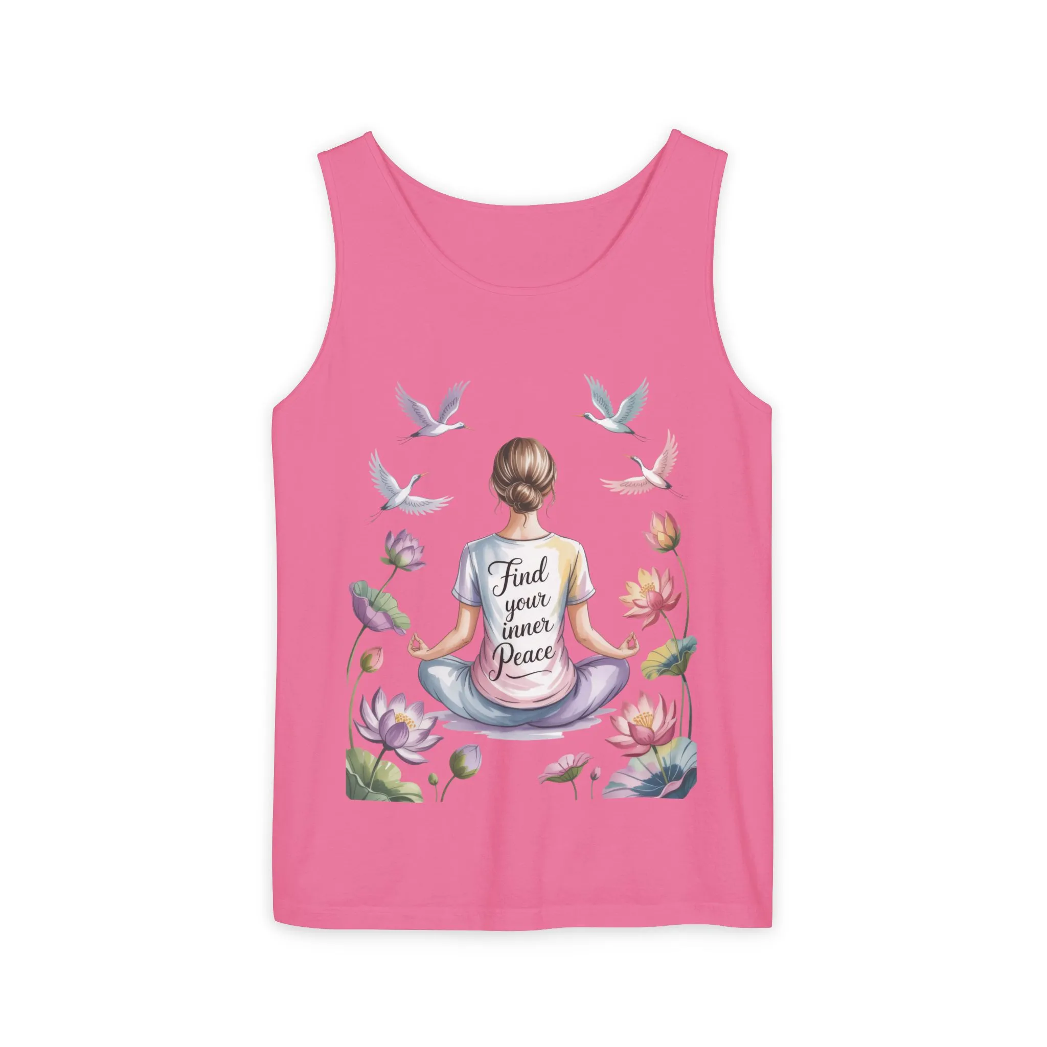 Meditation Floral Womens Tank Top, Find Your Inner Peace, Yoga Apparel, Gift for Mindfulness, Summer Relaxed Wear - Image 43