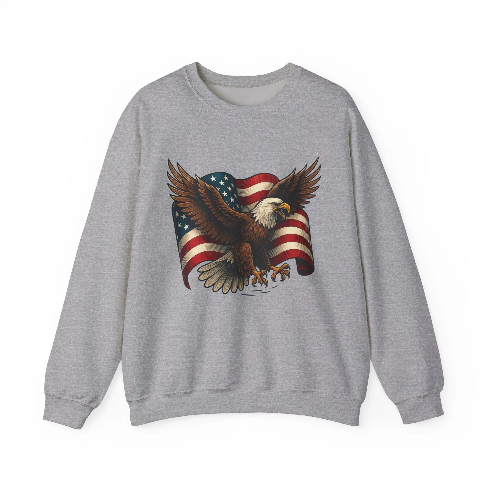 Patriotic Eagle Sweatshirt - Unisex Crewneck, USA Flag Apparel, Memorial Day, Veteran's Day, Independence Day, Gift for Patriots - Image 7