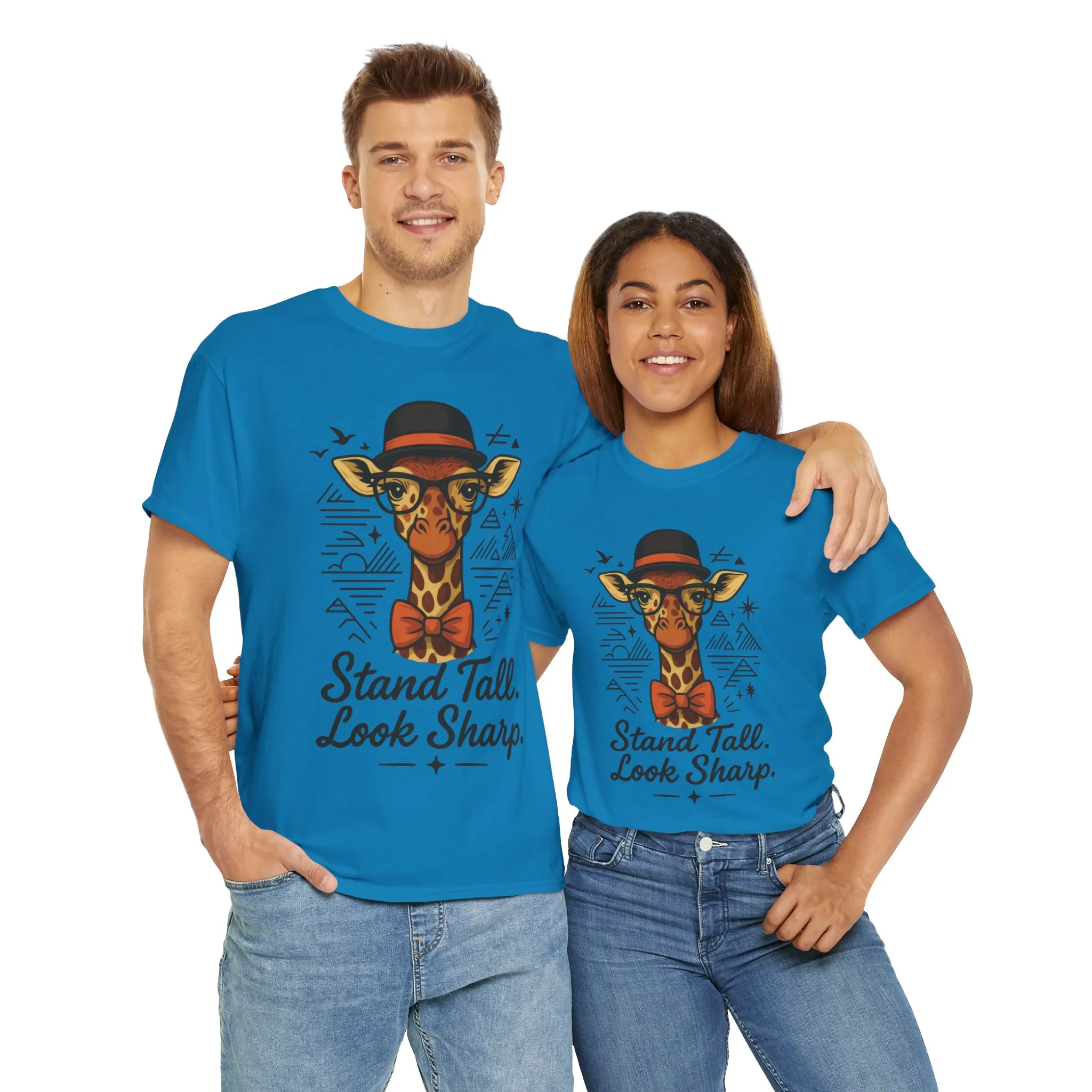 Hipster Giraffe T-Shirt with Hat and Glasses, Whimsical Giraffe Tee, Fun Gift, Cute Graphic Shirt, Unisex Heavy Cotton Tee - Image 30