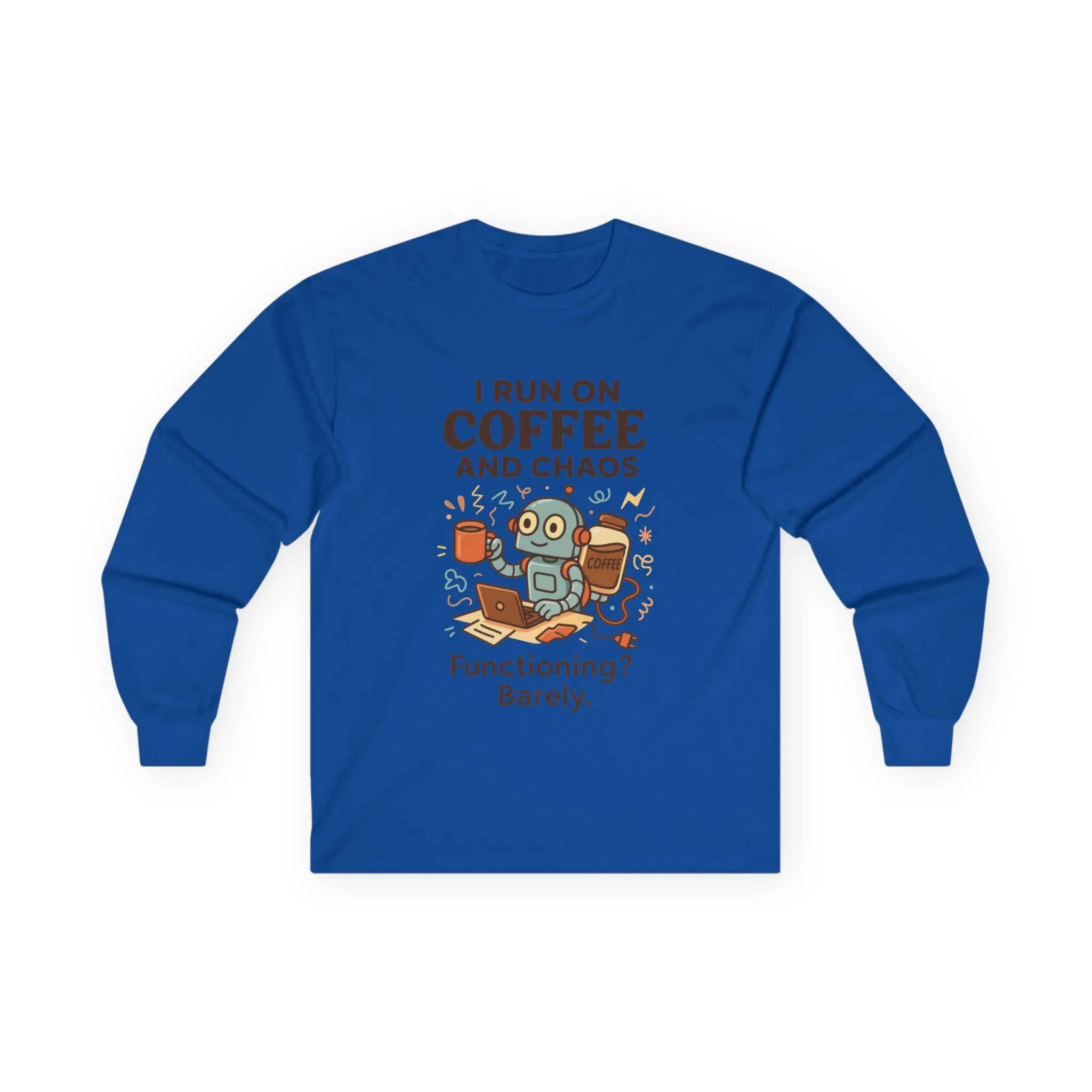 Coffee Lover Long Sleeve Tee, Tee for Coffee Enthusiasts, Funny Gift for Coffee Lovers, Unisex Long Sleeve Shirt, Work from Home Humor Tee - Image 13