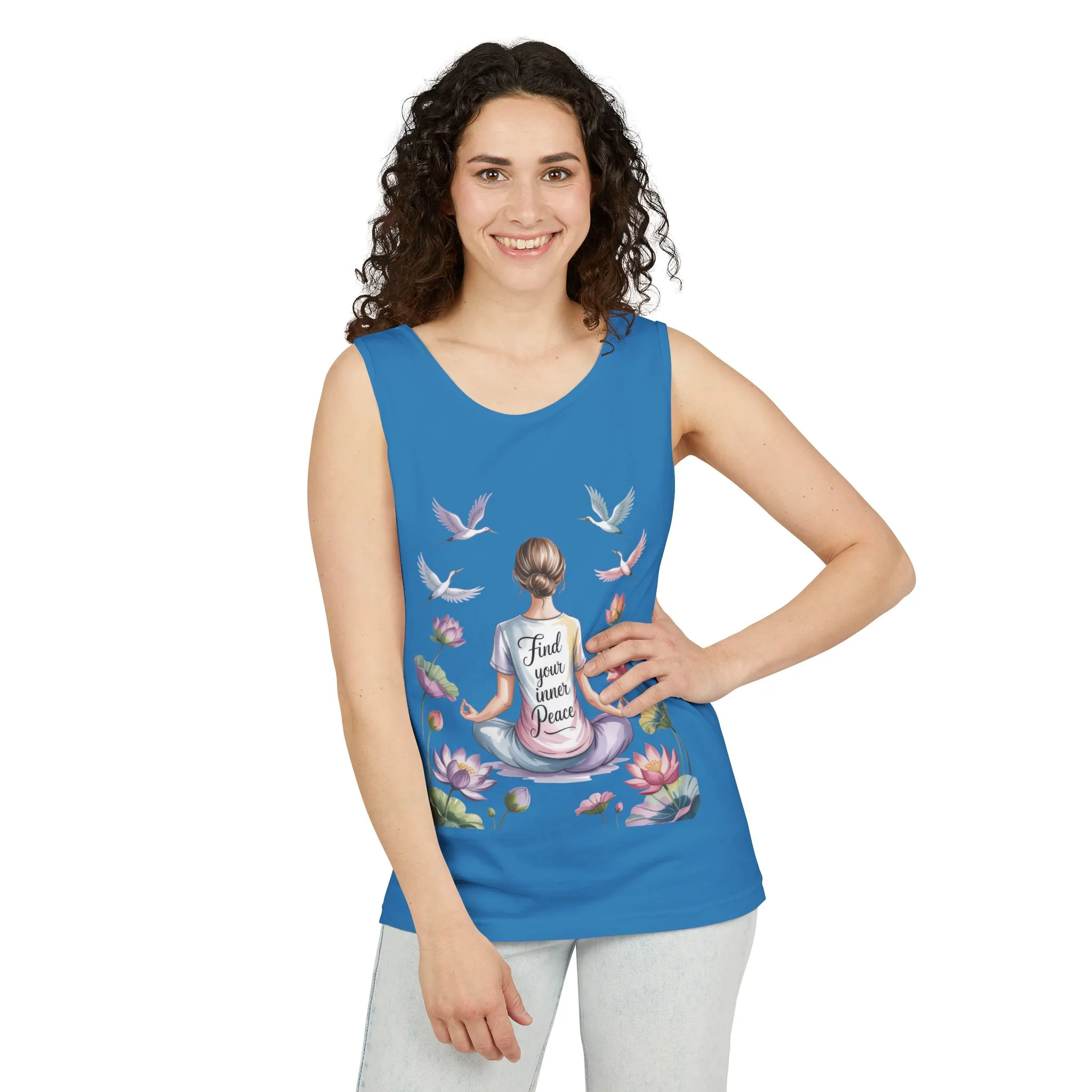 Meditation Floral Womens Tank Top, Find Your Inner Peace, Yoga Apparel, Gift for Mindfulness, Summer Relaxed Wear - Image 41