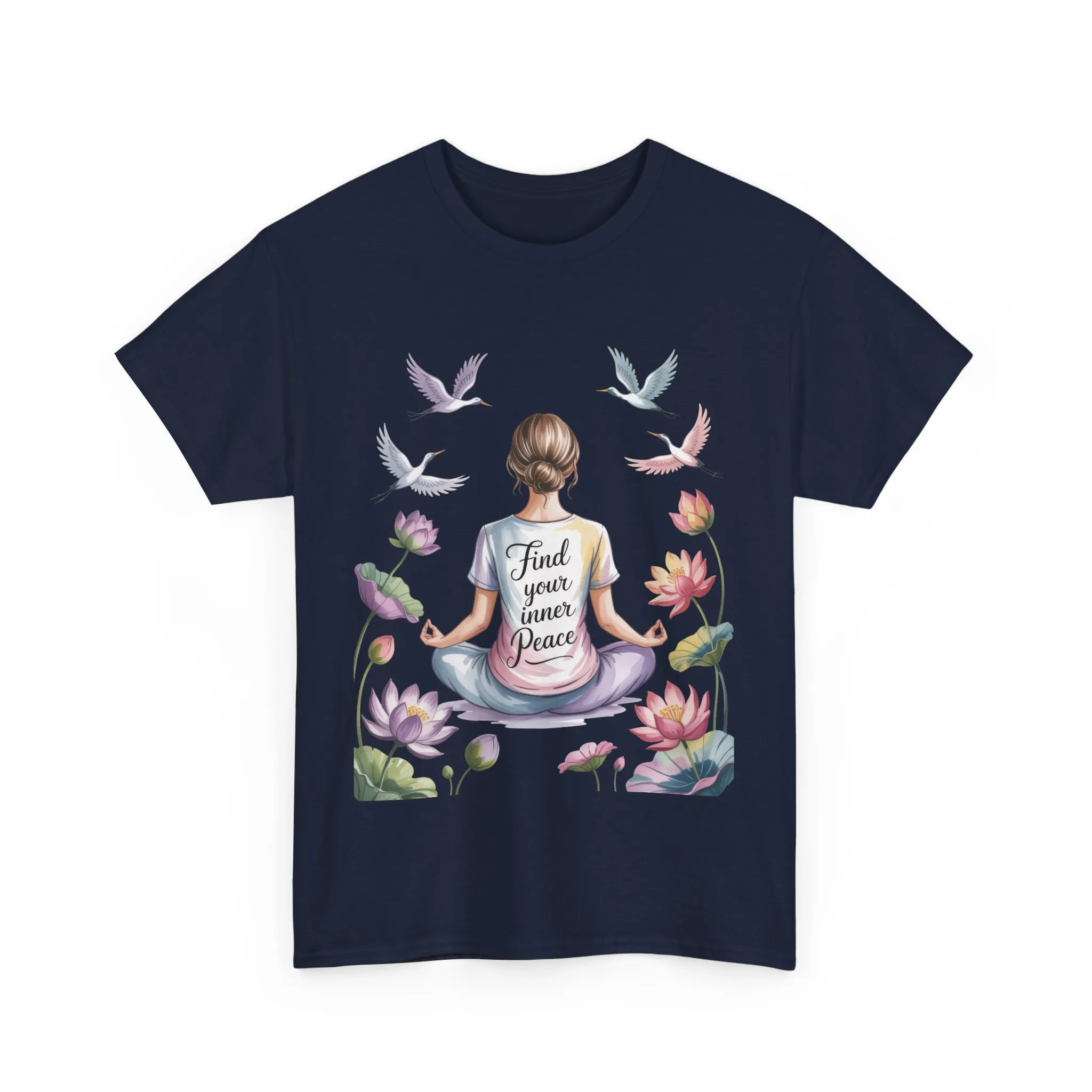 Find Your Inner Peace Womens Heavy Cotton Tee, Motivational Shirt, Meditation Apparel, Relaxation Gift, Casual Wear, Mindfulness Tee - Image 19