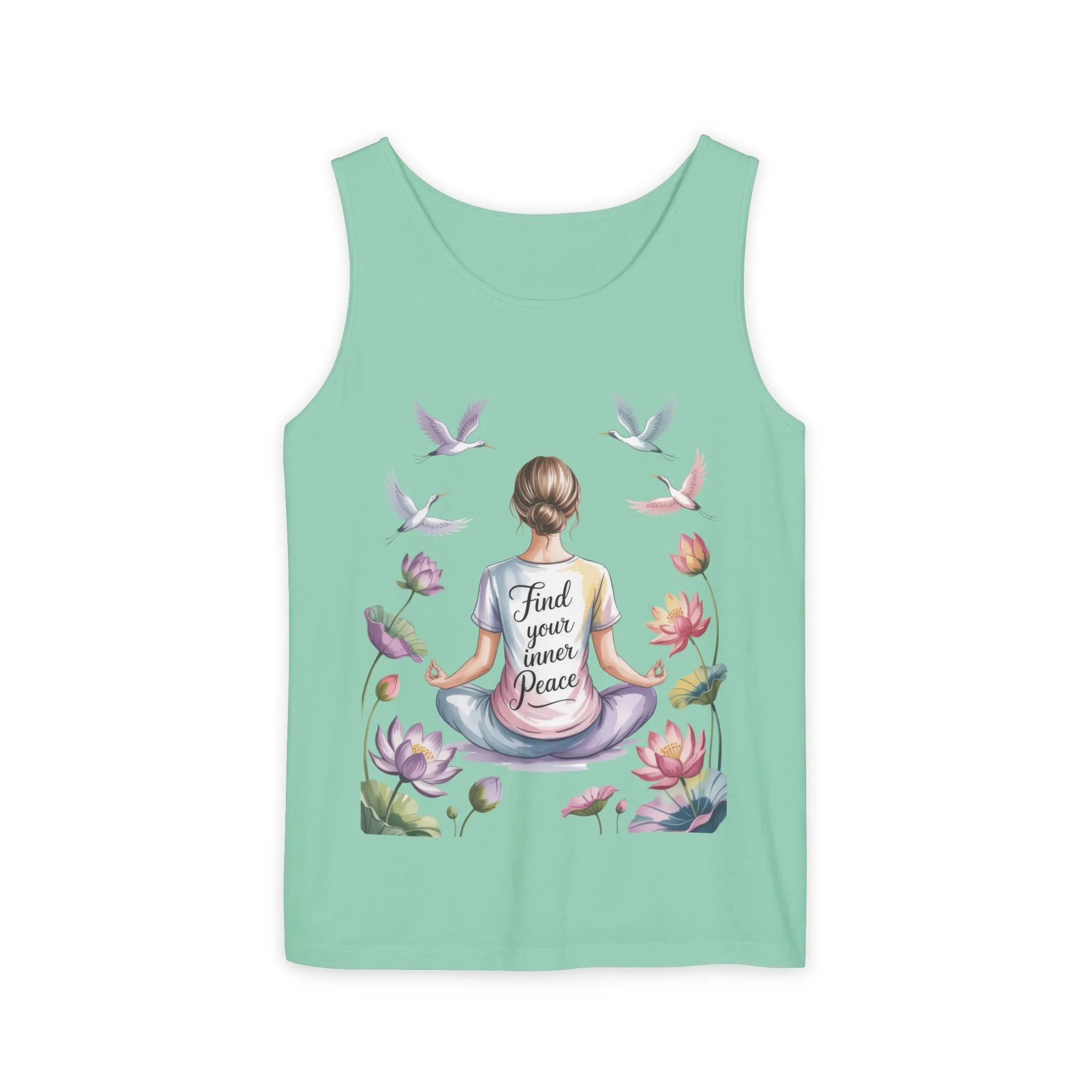 Meditation Floral Womens Tank Top, Find Your Inner Peace, Yoga Apparel, Gift for Mindfulness, Summer Relaxed Wear - Image 28