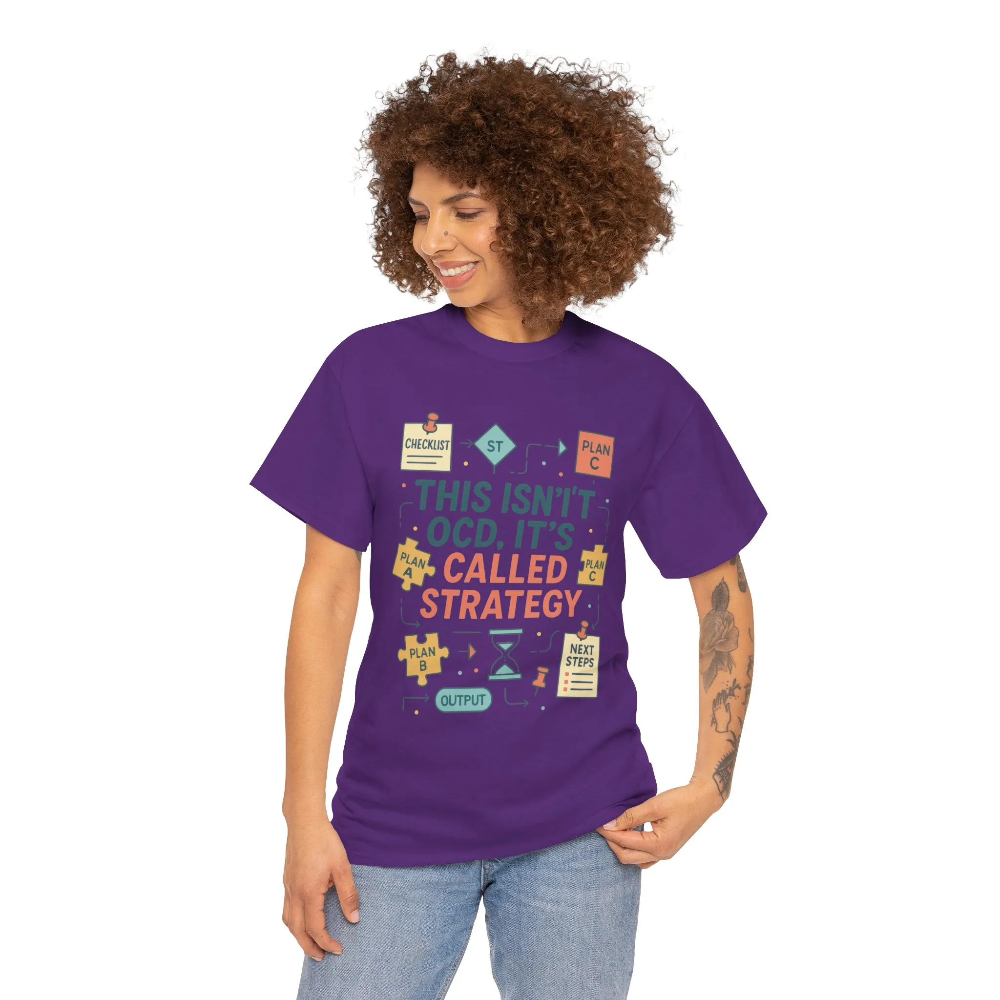 Funny Womens Strategy T-Shirt, This Isnt OCD Its Called Strategy, Planner Girl Gift Tee, Gift for Strategists, Office Humor Top - Image 20