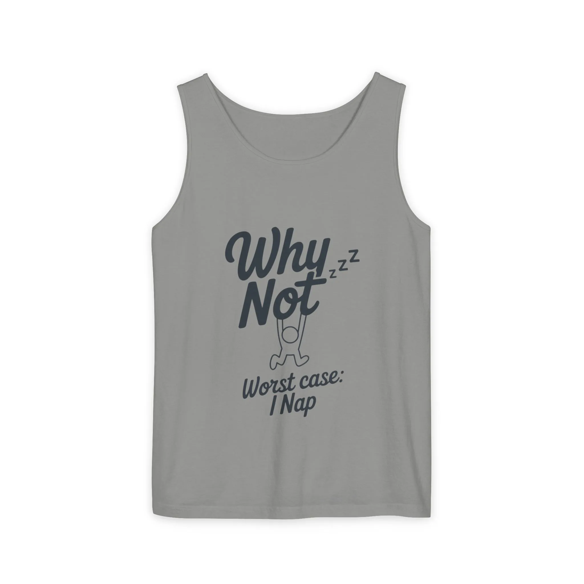 Comfy Mens Tank Top - Why Not? | Perfect for Relaxing, Gift for Nappers, Summer Wear, Vacation Apparel, Hilarious Lounge Top - Image 17