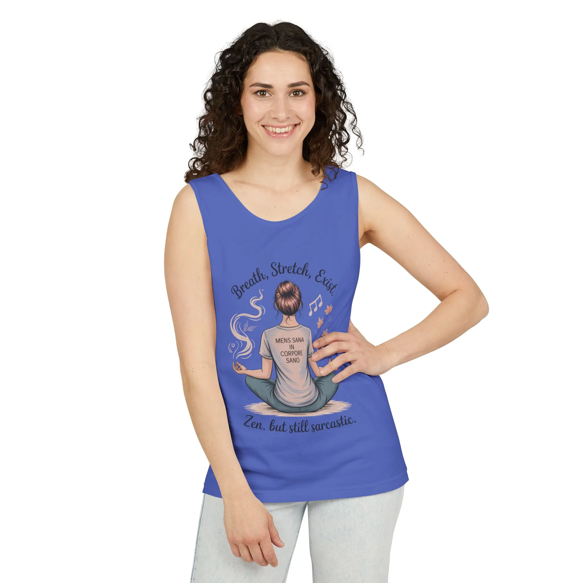 Zen Sarcastic Tank Top, Womens Meditation Shirt, Breath Stretch Exist Tee, Yoga Apparel, Gift for Mindfulness Lovers - Image 26