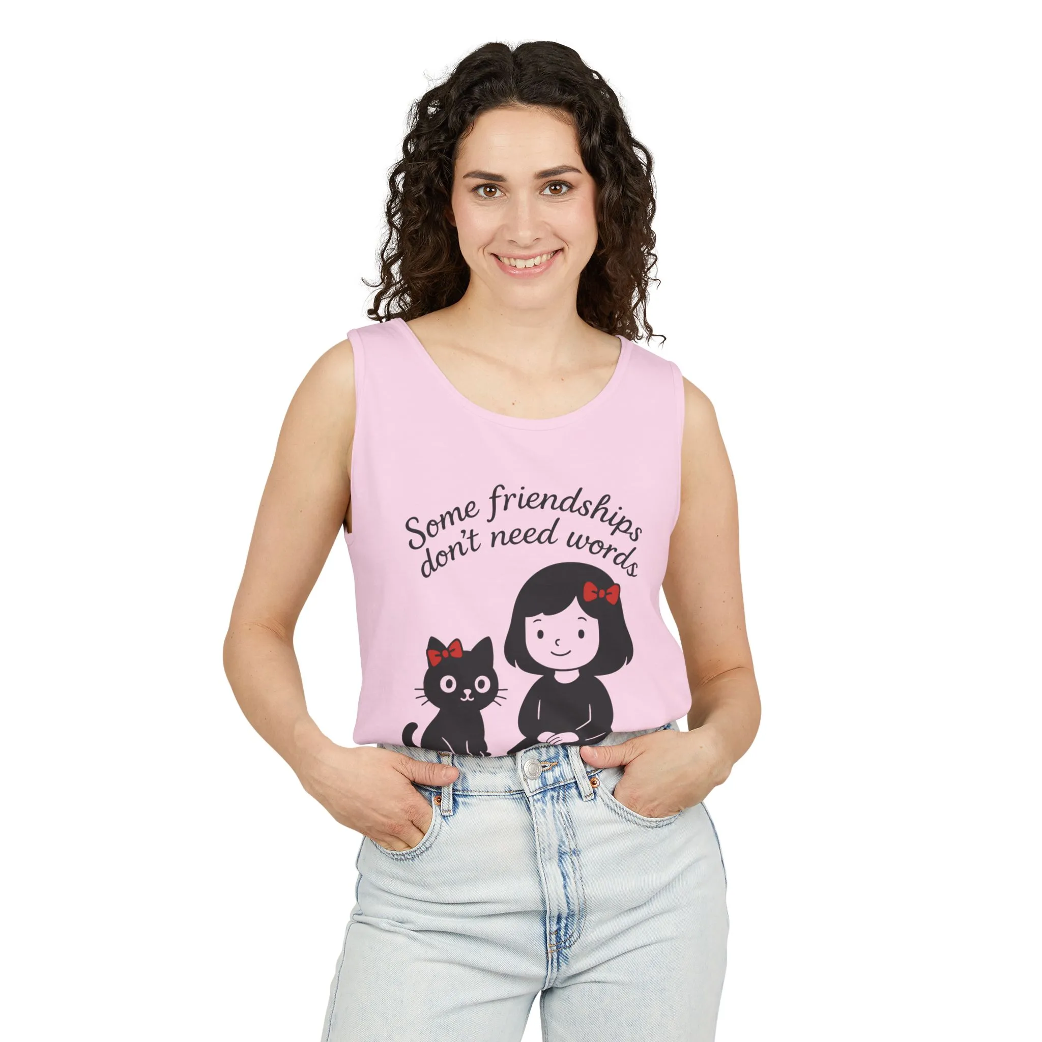 Friendship Tank Top, Cute Cat Lovers Gift, Womens Summer Apparel, Perfect for Casual Outings, Friendship Day, Cat Mom Tees - Image 26