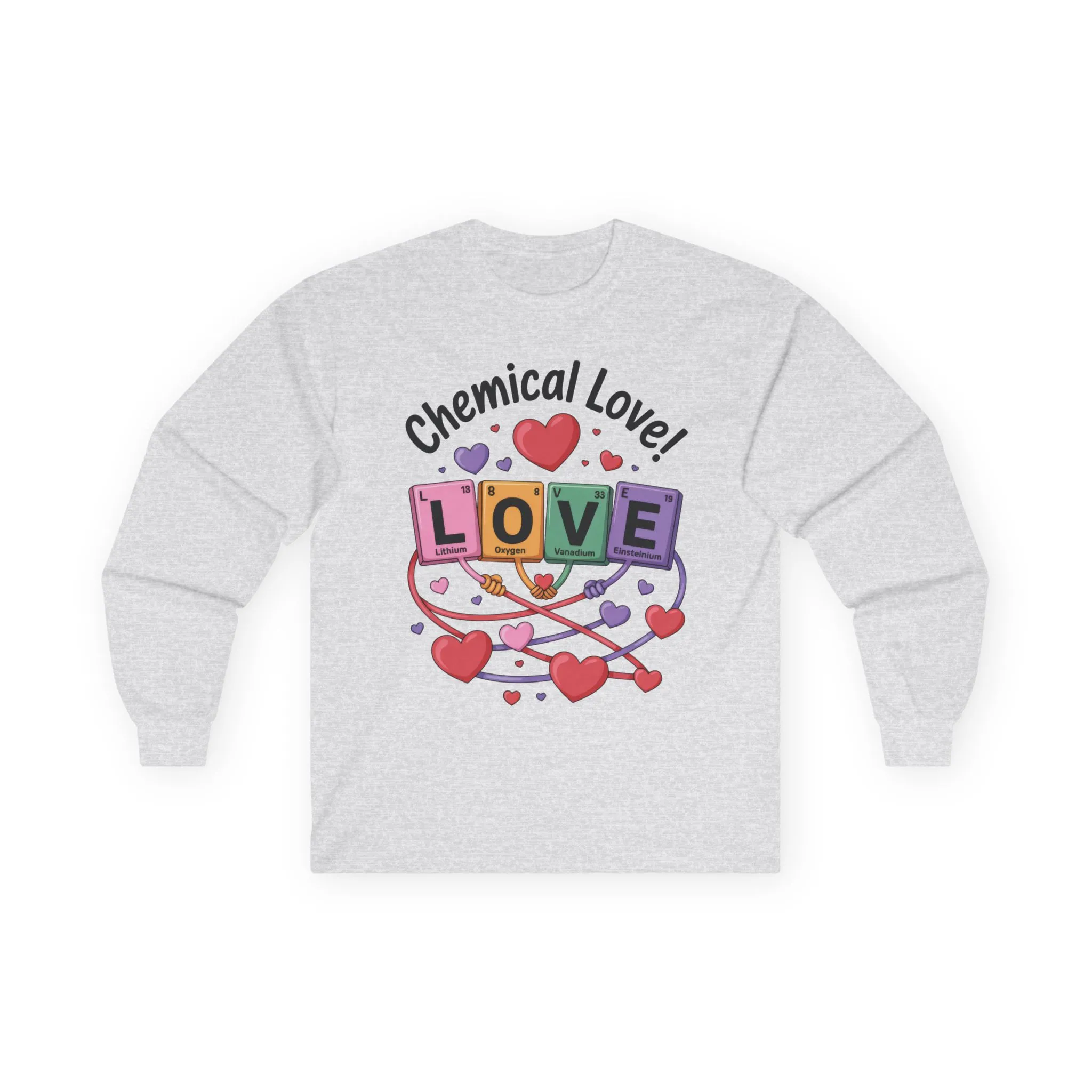 Chemical Love Womens Long Sleeve Tee, Valentines Day Gift, Cute Chemistry Shirt, Science Lover Apparel, Relationship Humor - Image 4