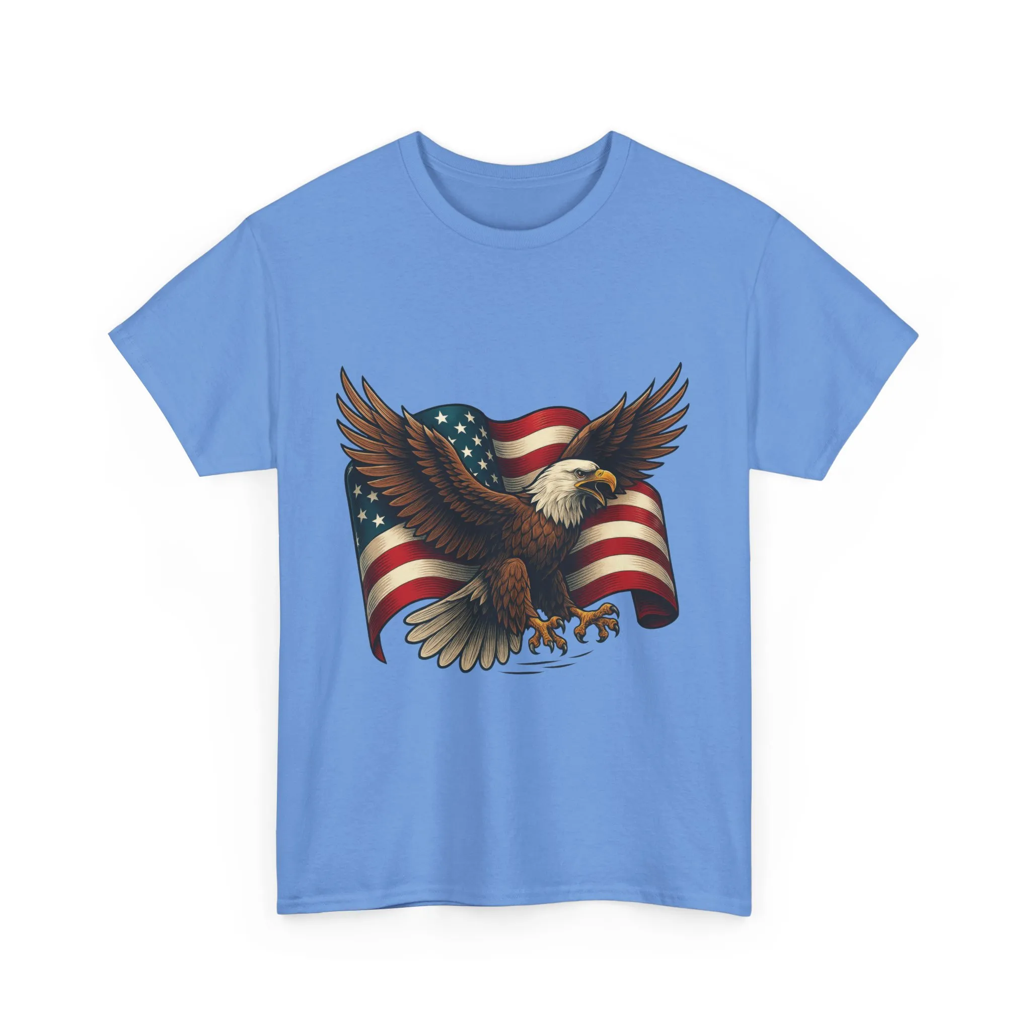 American Eagle Graphic Tee, Patriotic T-Shirt, Fourth of July Apparel, Eagle Love Shirt, Unisex Heavy Cotton Tee - Image 22