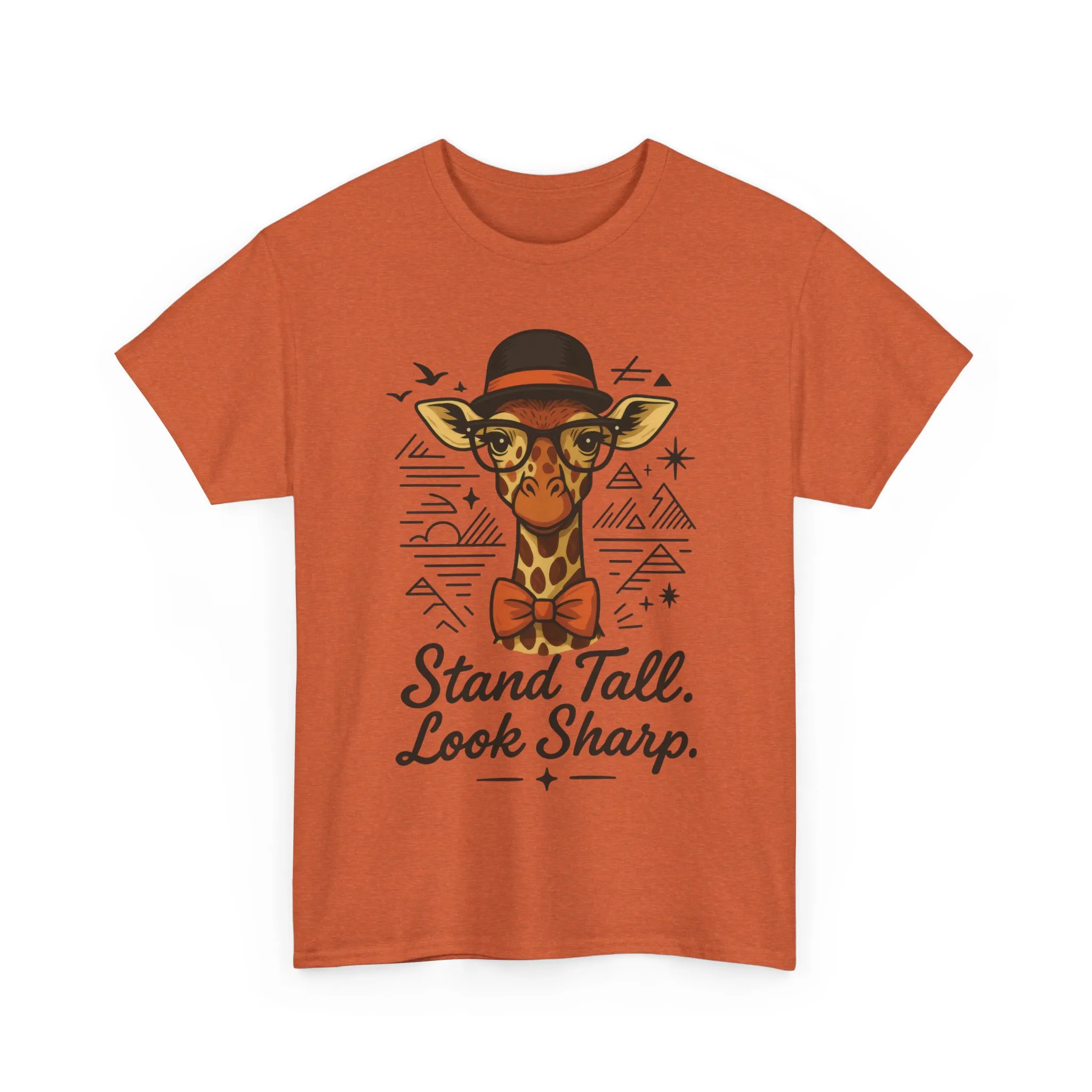 Hipster Giraffe T-Shirt with Hat and Glasses, Whimsical Giraffe Tee, Fun Gift, Cute Graphic Shirt, Unisex Heavy Cotton Tee - Image 5