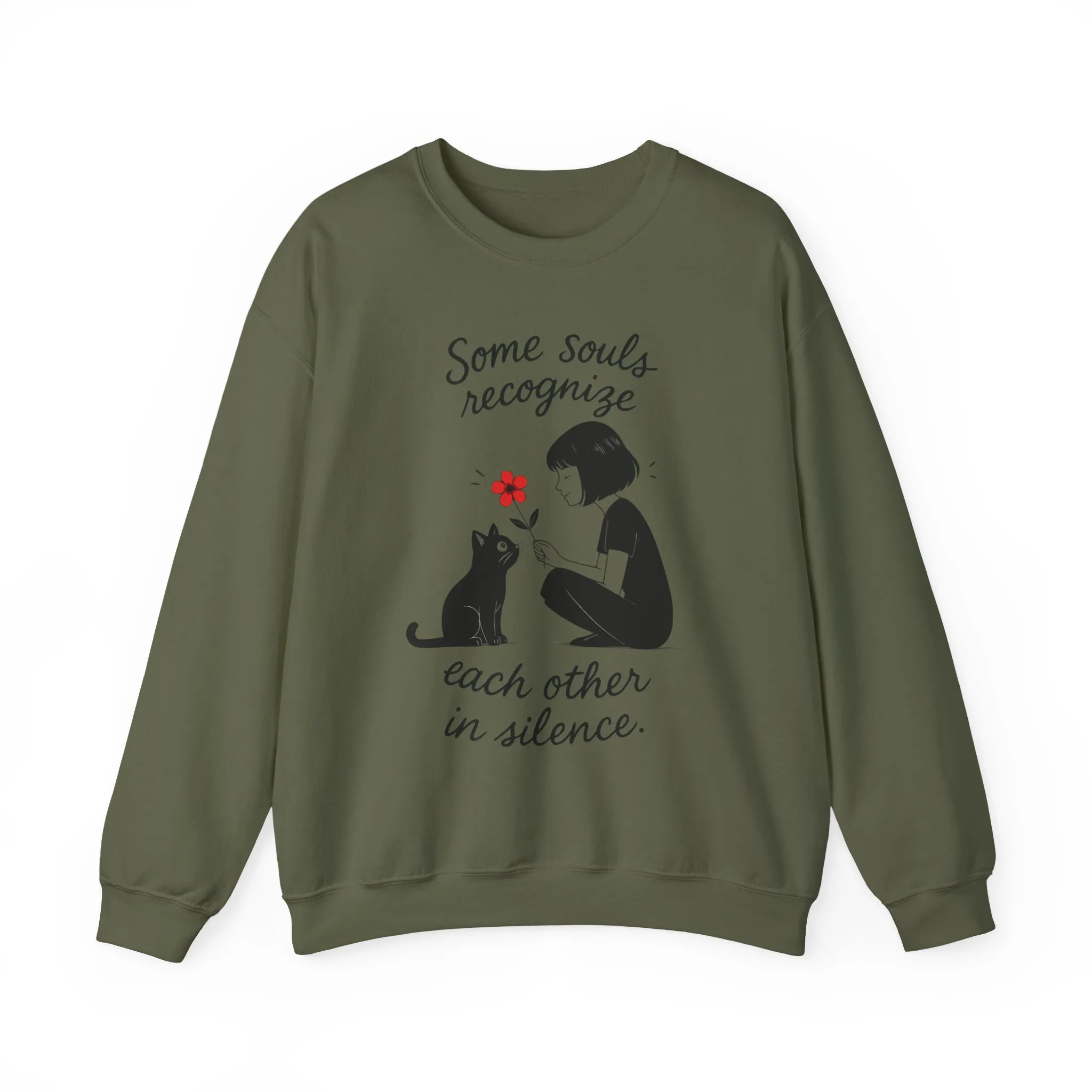 Soulful Cat and Human Crewneck Sweatshirt, Cozy Gift for Cat Lovers, Womens Sweatshirt, Animal Lover Apparel, Thoughtful Gift Idea - Image 16