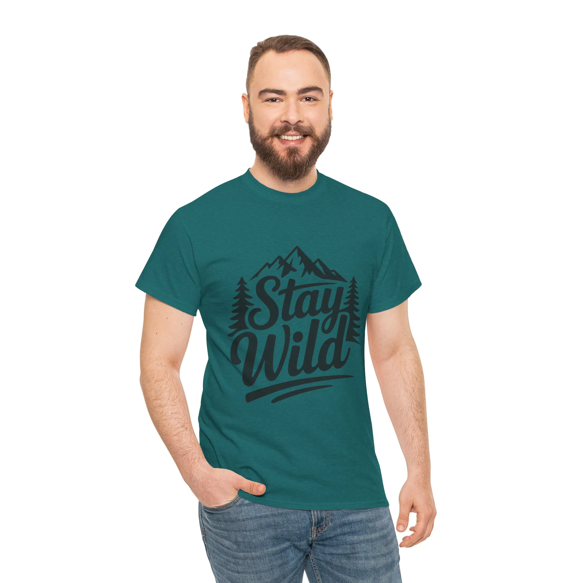 Stay Wild Adventure Tee, Unisex Heavy Cotton Tee for Nature Lovers, Camping, Hiking, Gifts for Outdoorsy Friends, Nature Graphic Tee - Image 23
