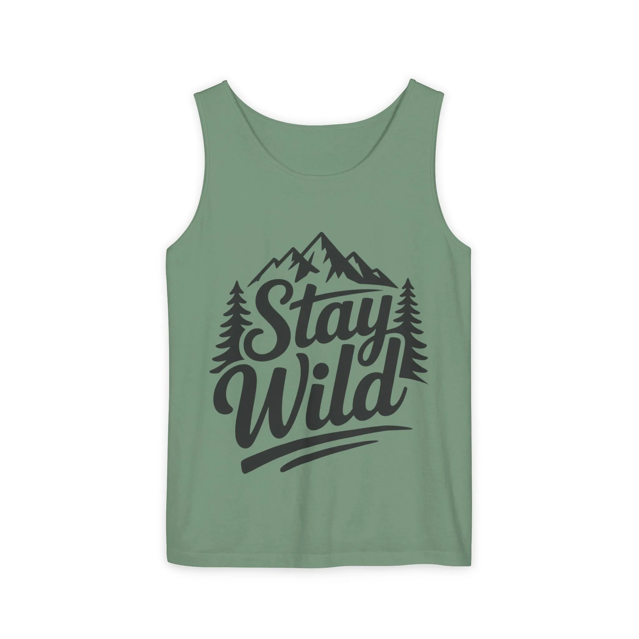 Stay Wild Garment-Dyed Mens Tank Top, Boho Summer Top, Adventure Shirt, Nature Lover Apparel, Gift for Hikers, Outdoor Clothing - Image 16
