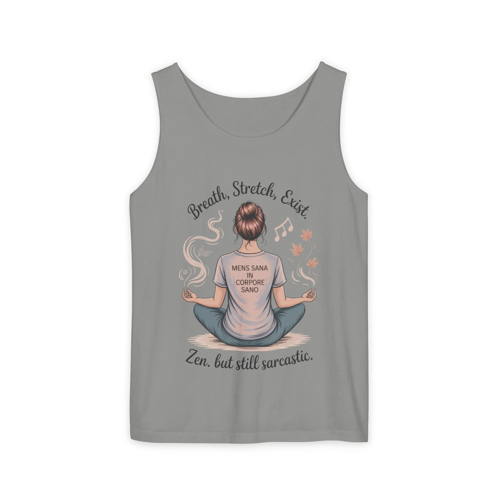 Zen Sarcastic Tank Top, Womens Meditation Shirt, Breath Stretch Exist Tee, Yoga Apparel, Gift for Mindfulness Lovers - Image 27