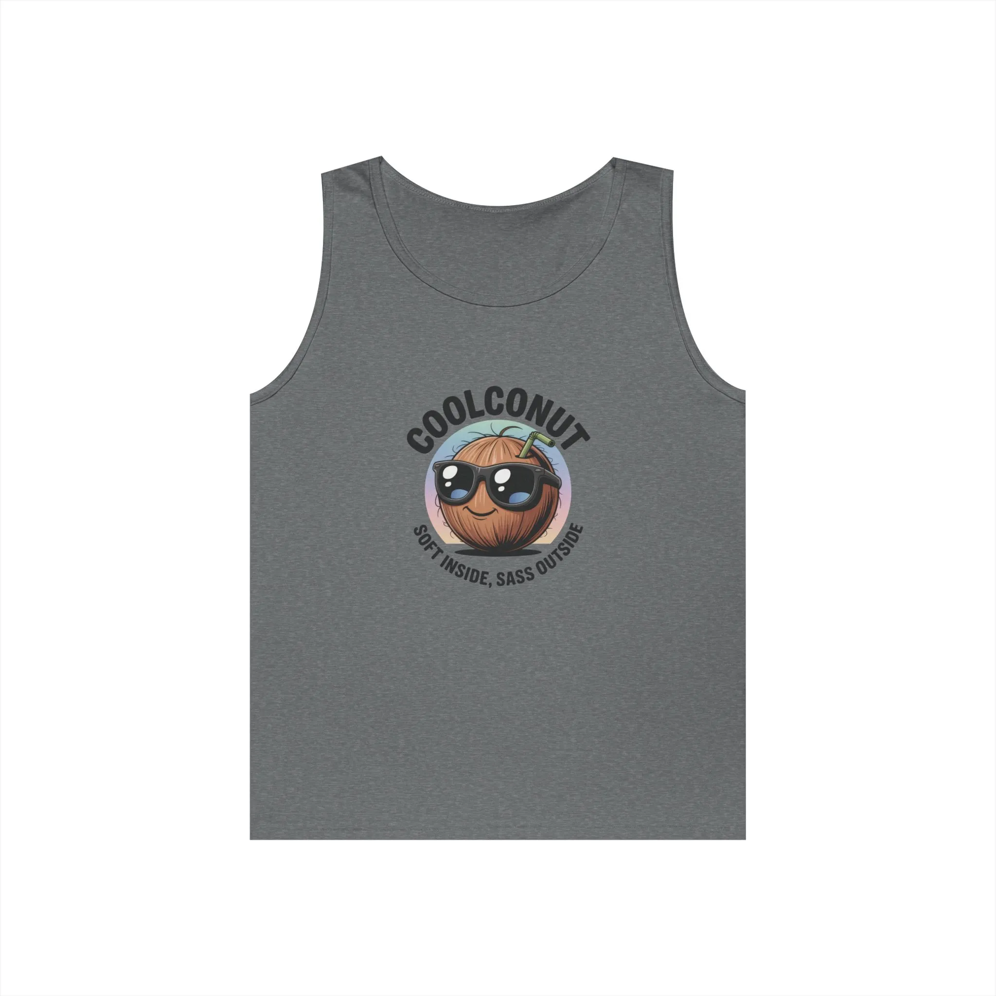 Coolconut Unisex Heavy Cotton Tank Top - Fun Summer Tee, Cute Beach Outfit, Vacation Wear, Gift for Him or Her, Trendy Summer Apparel - Image 10